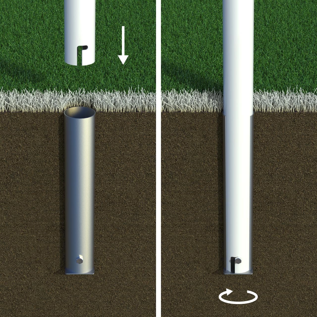 FORZA Socketed Steel76 Soccer Goals | Ultra-Durable Steel & Weatherproof In-Ground Soccer Net & Posts – 5 Sizes & 4 Package Options