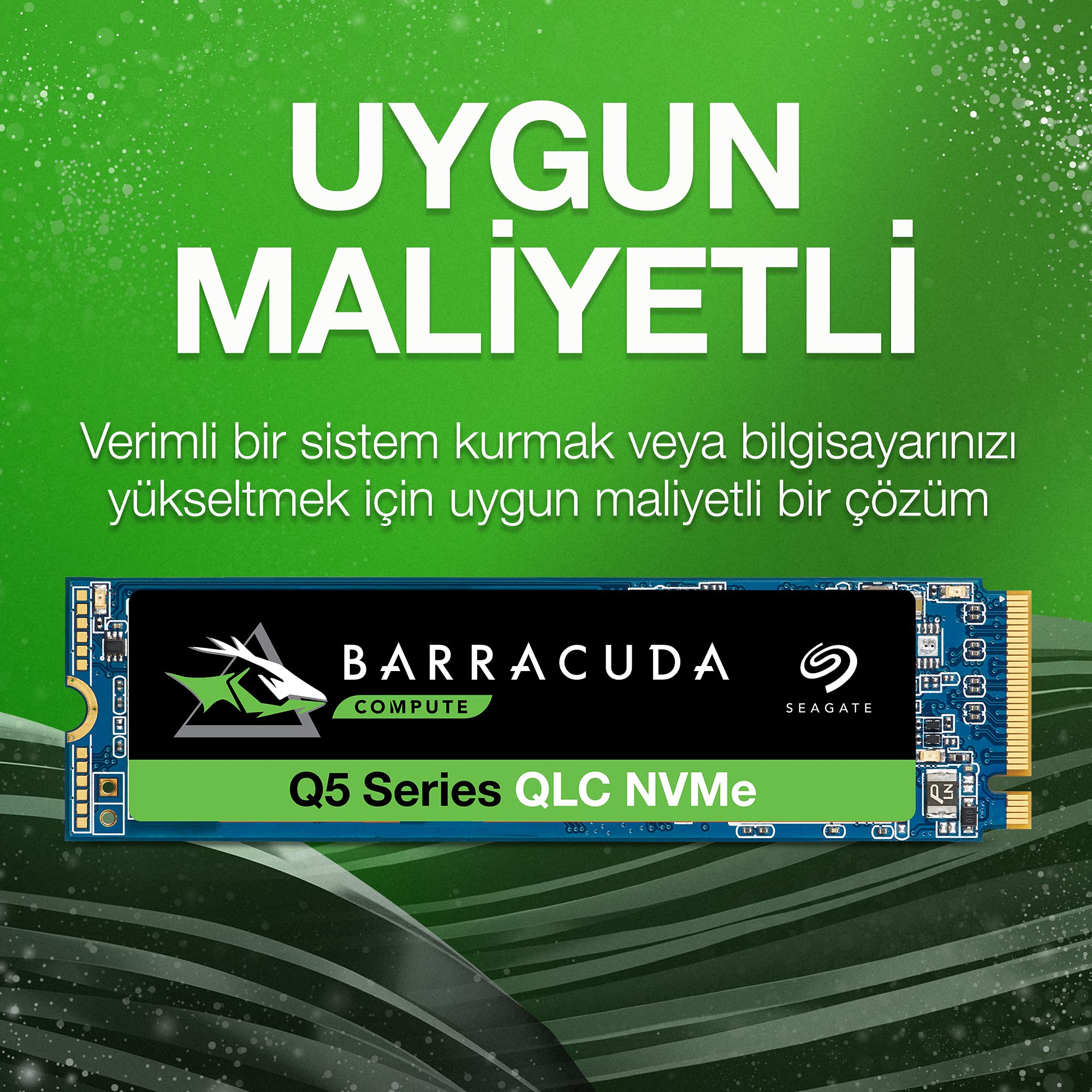 Seagate BarraCuda Q5 SSD, 1 TB, Dahili SSD, M.2 NVMe PCIe Gen3 ×4