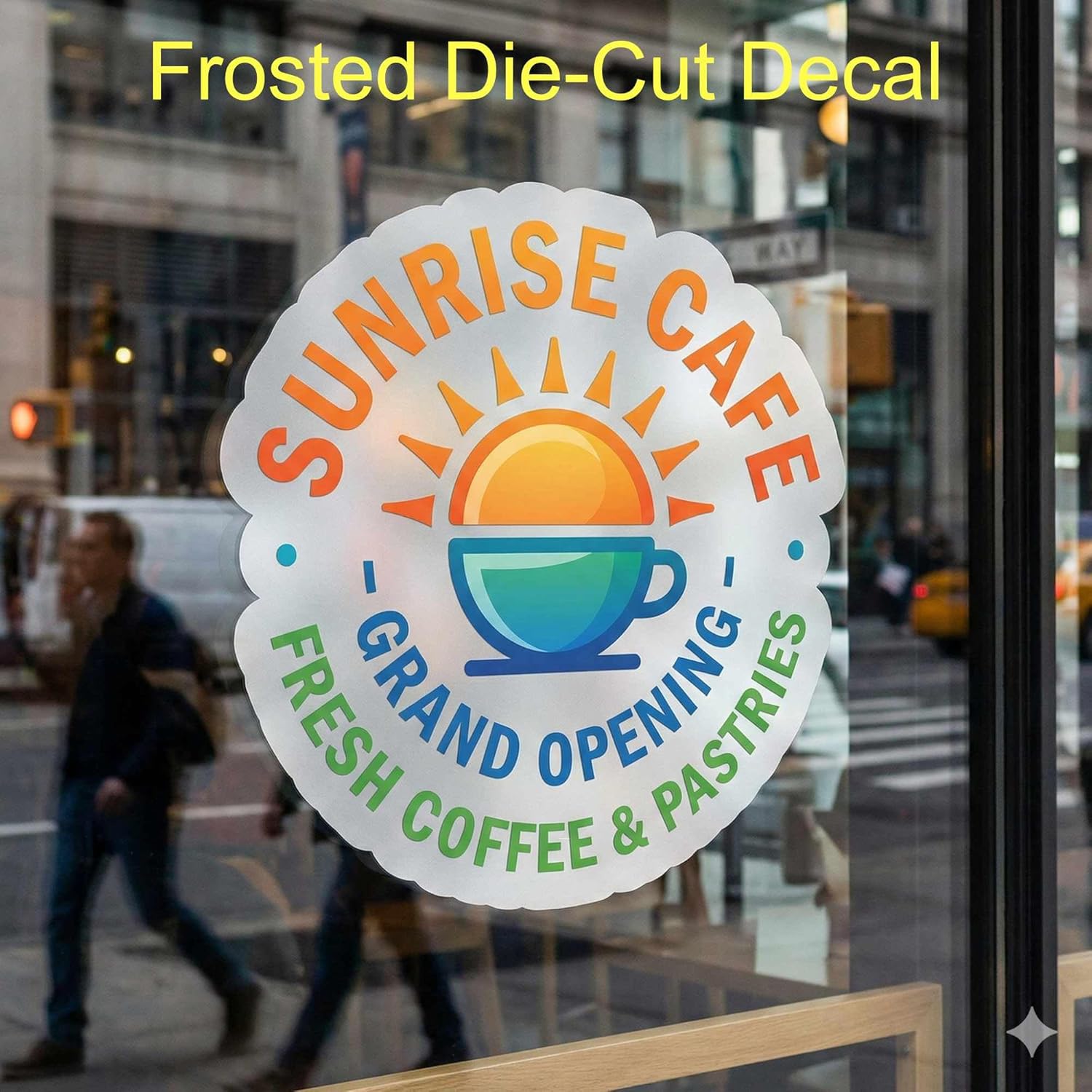 Custom, Full-Color Frosted Window Decals Ideal for Business Signage, Meeting Rooms, Reception Areas and Privacy. Removable Film Creates an Elegant Etched Glass Look on Any Glass.