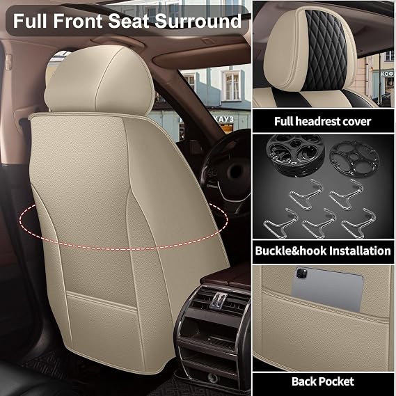 IKABEVEM Car Seat Covers Fit for Outlander Sport 2011-2026 2027 Full Set