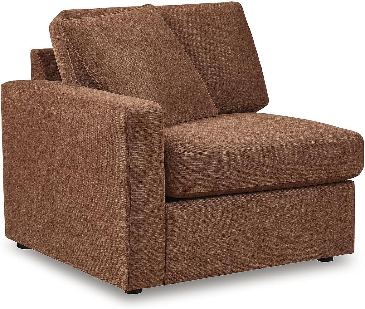 Signature Design by Ashley Modmax Stain Resistant Urban Modular L-Shaped 4-Piece Sectional with Reversible Cushions, Removable Covers and 3 Accent Pillows, Orange