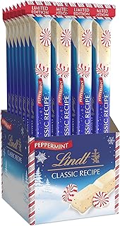 Lindt CLASSIC RECIPE Holiday White Chocolate Peppermint Candy Stick, 1.2 oz.