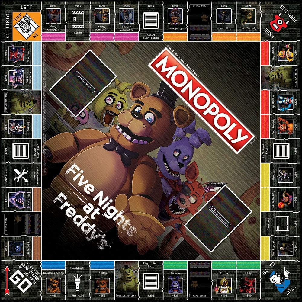 USAOPOLY Monopoly Five Nights at Freddy's Board Game | Based on Five Nights at Freddy's Video Game | Officially Licensed Five Nights at Freddy's Merchandise | Themed Classic Monopoly Game
