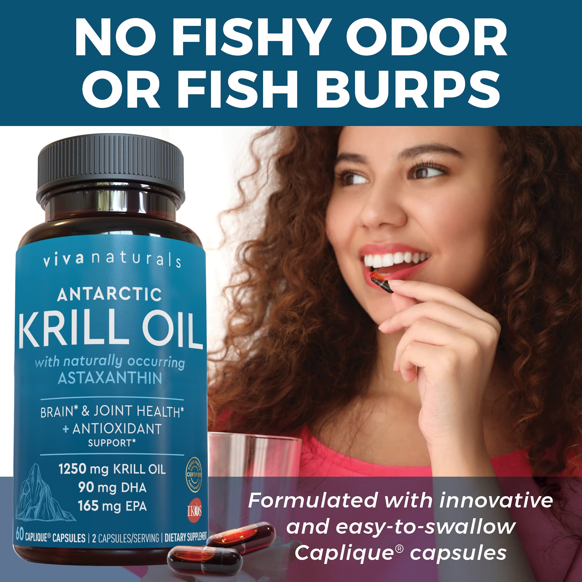 Buy Viva Naturals Antarctic Krill Oil DHA Supplements with Omega 3