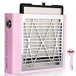 Nail Vacuum Dust Collector for Nails Pink Nail Dust Collector Vacuum, Nail Duster Collector Fan for Nails Dust Collector Acrylic Nails with a Brush for Manicure Salon