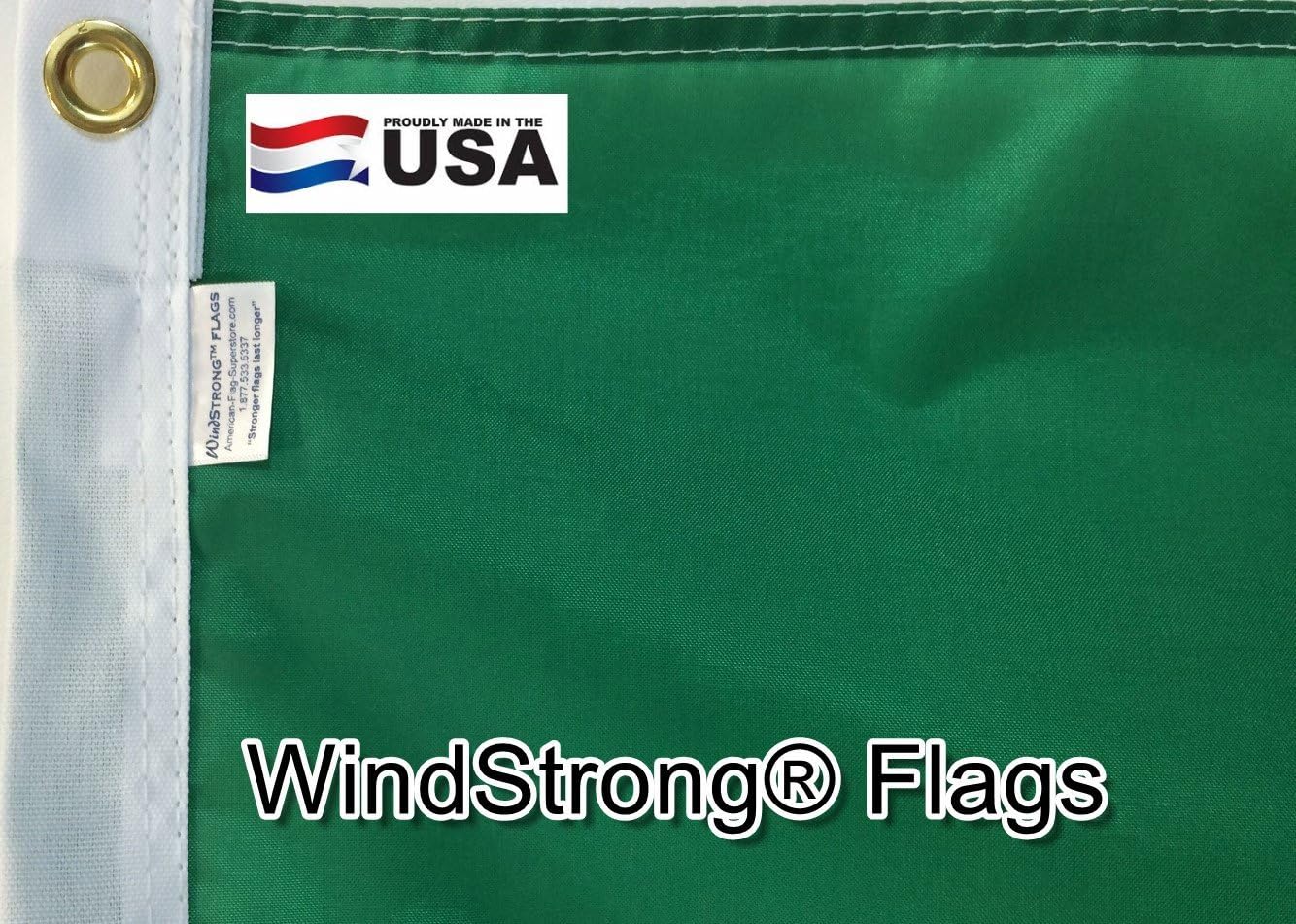 3x5 FT (Double Sided) Ireland Irish WindStrong® Flag (Sewn Stripes) Deluxe Outdoor SolarMax Nylon Flag Made in the USA