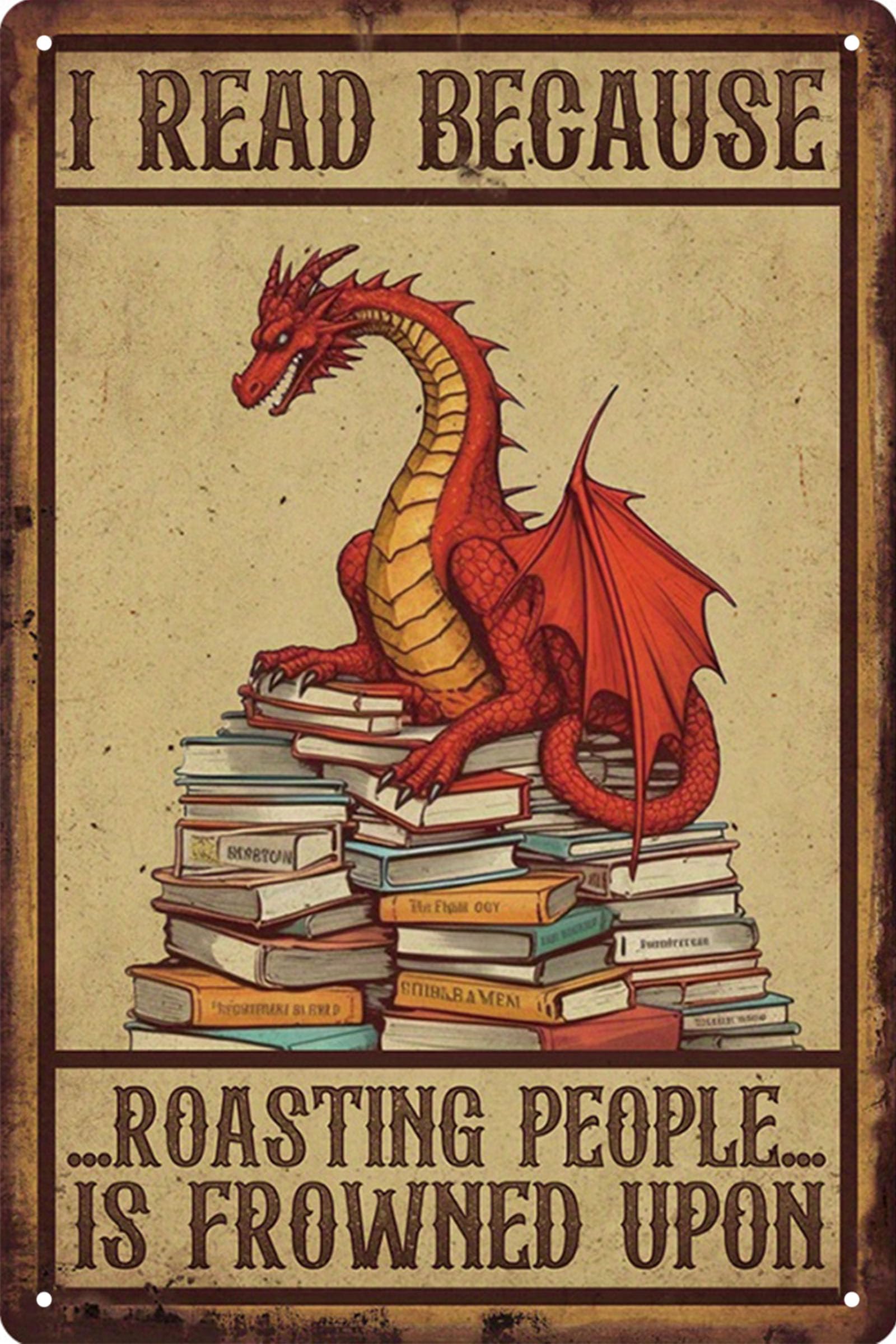 Vintage Room Metal Sign,Retro Home Tin Sign,Wall Aesthetics and Decor for Kitchen Bar Pub Club Cafe Living Room Restaurant Shop Office 8x12 Inches (dragon)