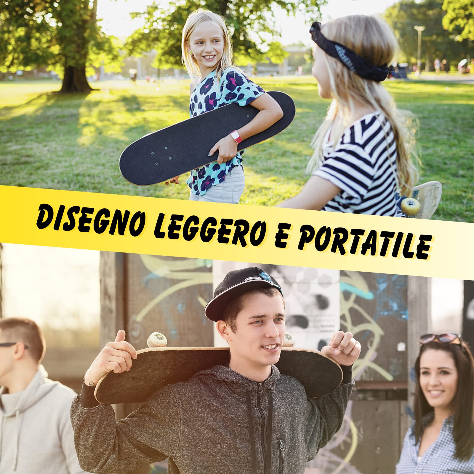 COSTWAY Skateboard Mini Cruiser Completa Longboard in Legno di Acero, Colori a Scelta, 79 x 20 cm