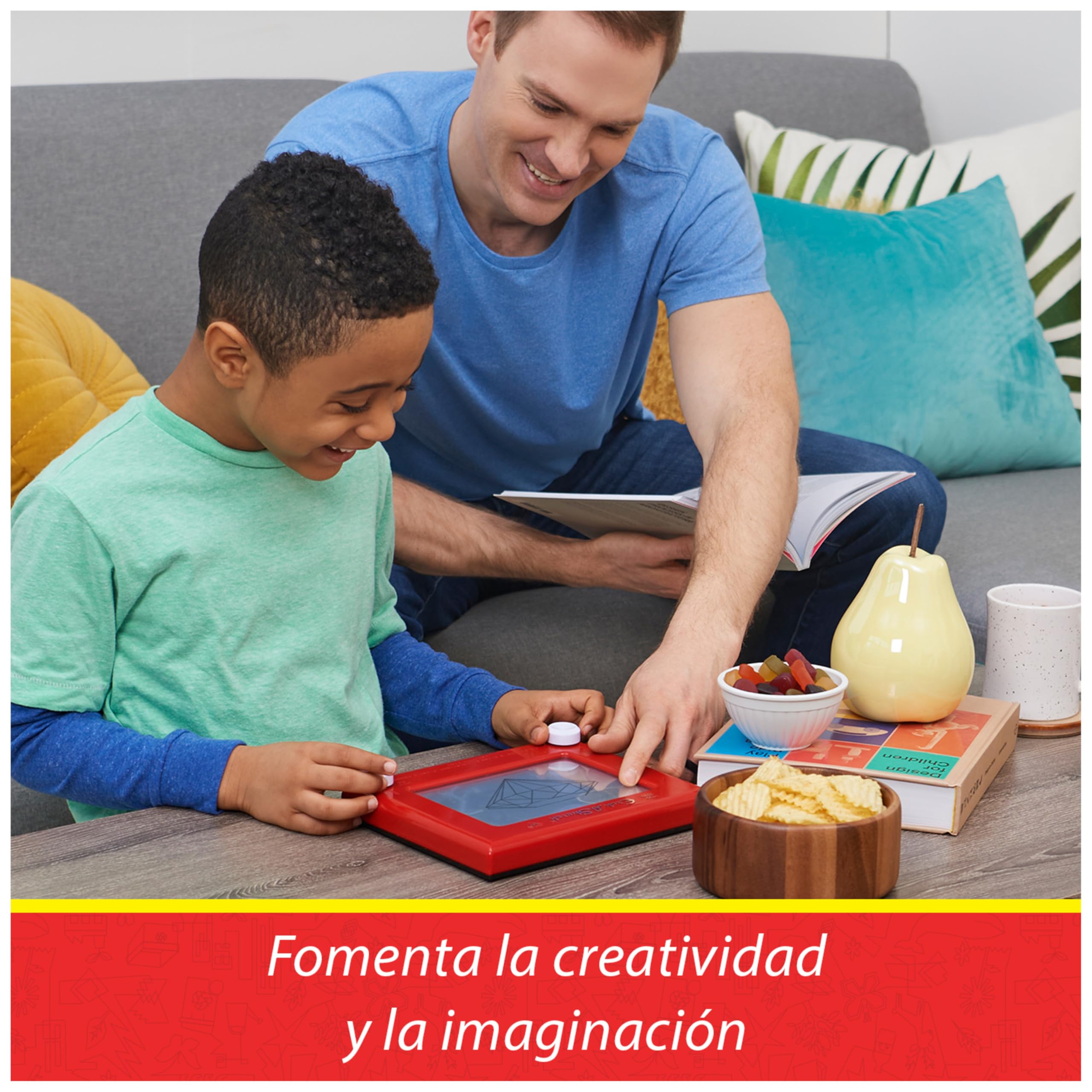 ETCH A SKETCH - ORIGINAL MAGIC SCREEN - PIZARRA MAGNETICA INFANTIL - con 86% de Plástico Reciclado - Juegos de Creatividad Comprometidos con el Medio Ambiente - 6066719 - Juguetes Niños 3 Años +