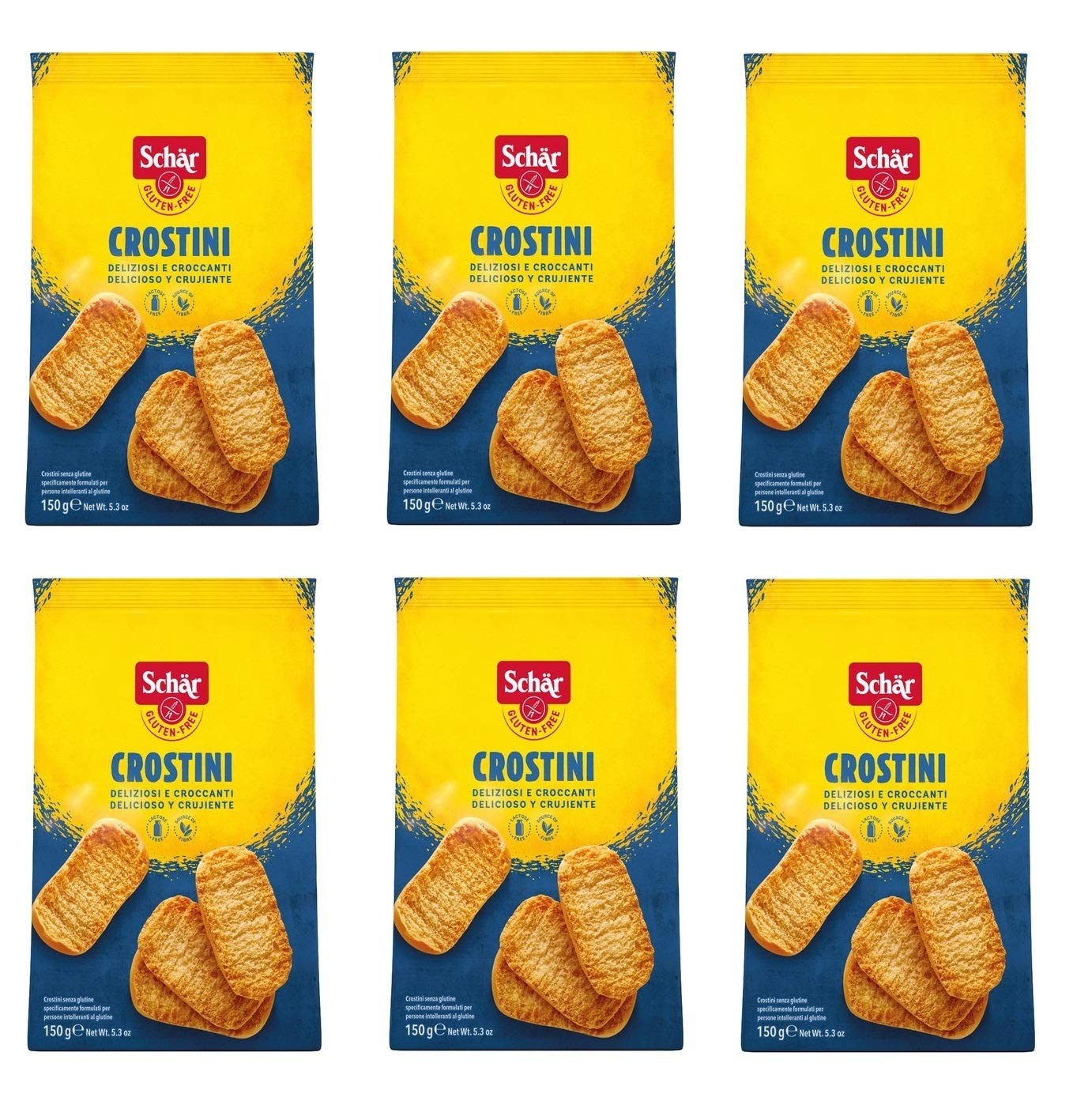 6x Schär Crostini Gluten Free glutenfreie Croutons Knuspriger Snack und bröckelig 150g
