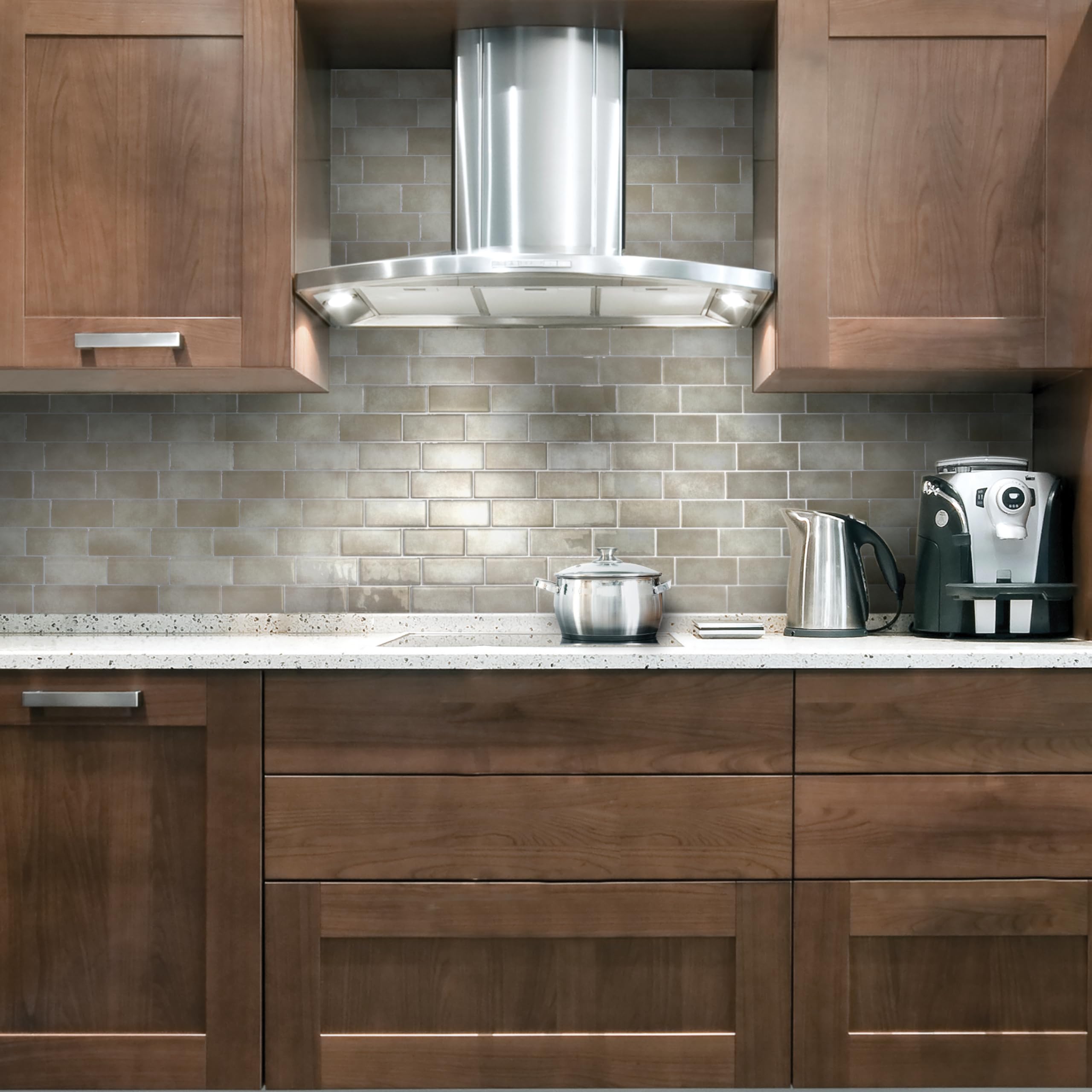 SMART TILES 5 Fogli Adesivi 3D Per Piastrelle - 29x22,9 Cm - Effetto Gel-O Per Cucina, Bagno E Pareti - Made In North America