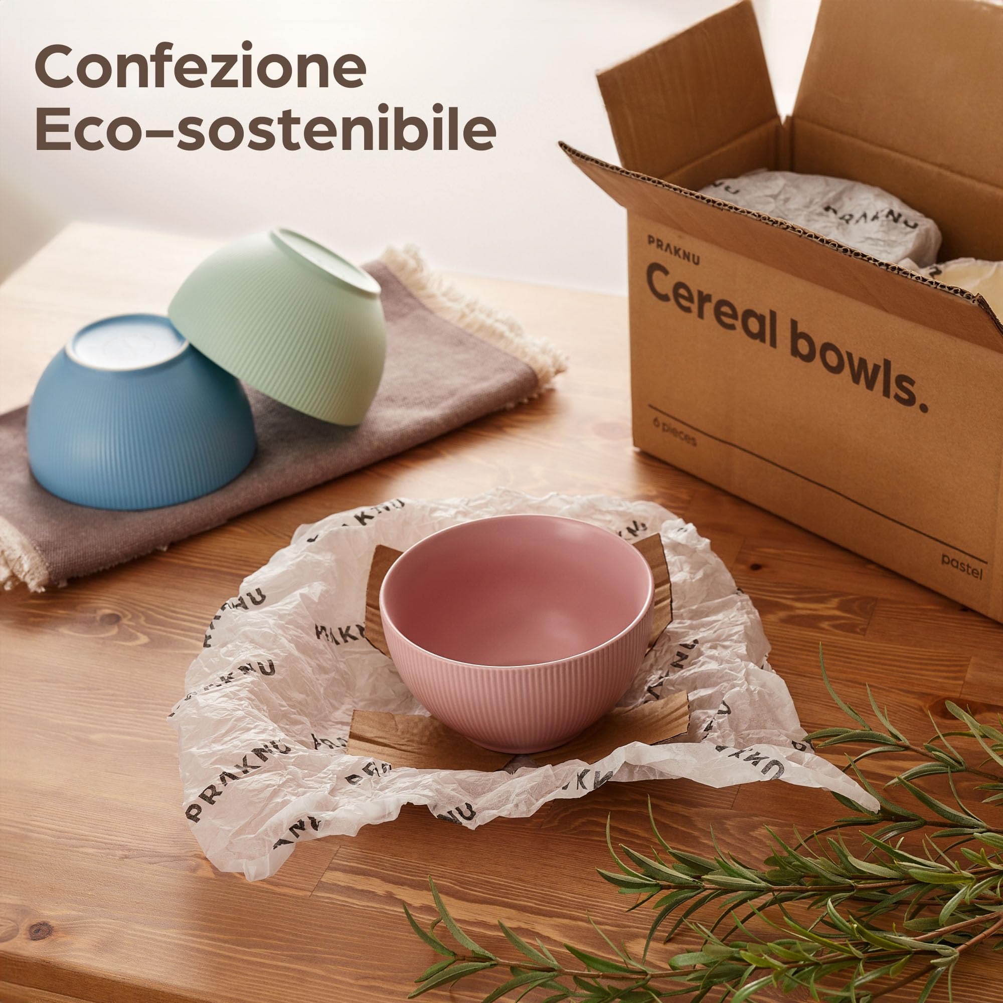 Praknu 6 Ciotole in Ceramica da 700 ml Grandi Colorata – Bowl per Insalate, Zuppe e Cereali – Resistenti e Adatte a Microonde e Lavastoviglie – Ciotole per Zuppa e Insalata