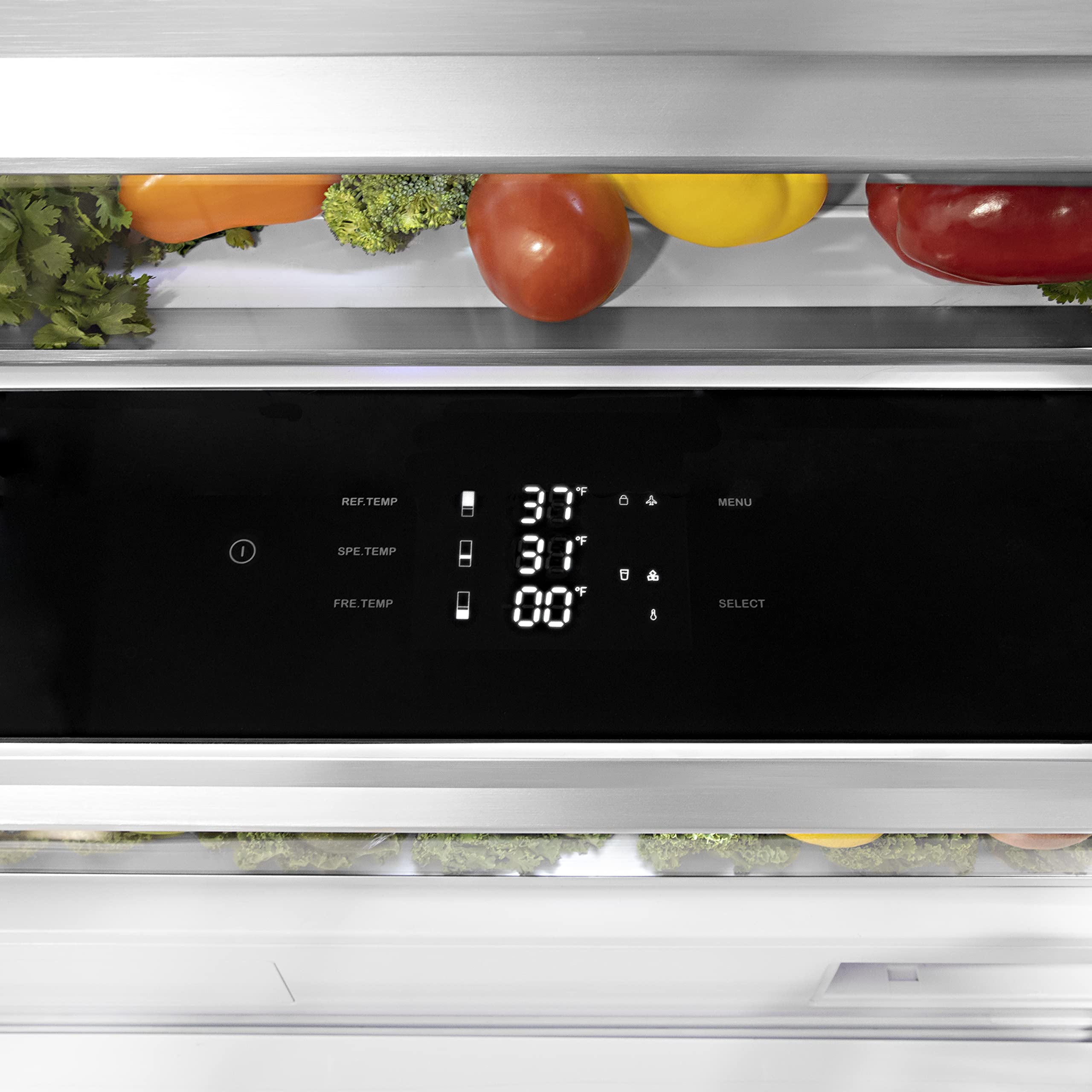 ZLINE Autograph Edition 30 Inches 16.1 Cubic Feet Panel Ready Built-In Bottom Freezer Refrigerator With Water Dispenser And Ice Maker With Matte Black Accents (Rbivz-30-Mb) on Fridge.com - View 6