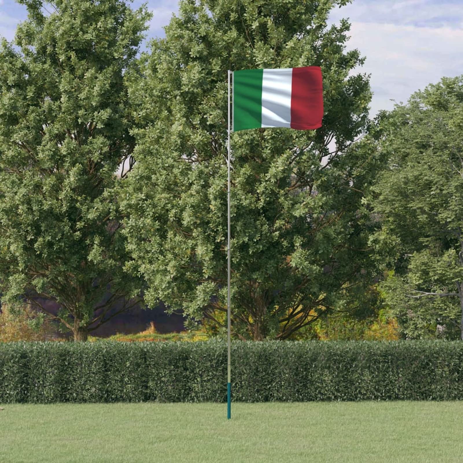 Mástil y bandera de Italia aluminio 5,55 m, CIADAZ Mastil Bandera Exterior, Asta De Bandera