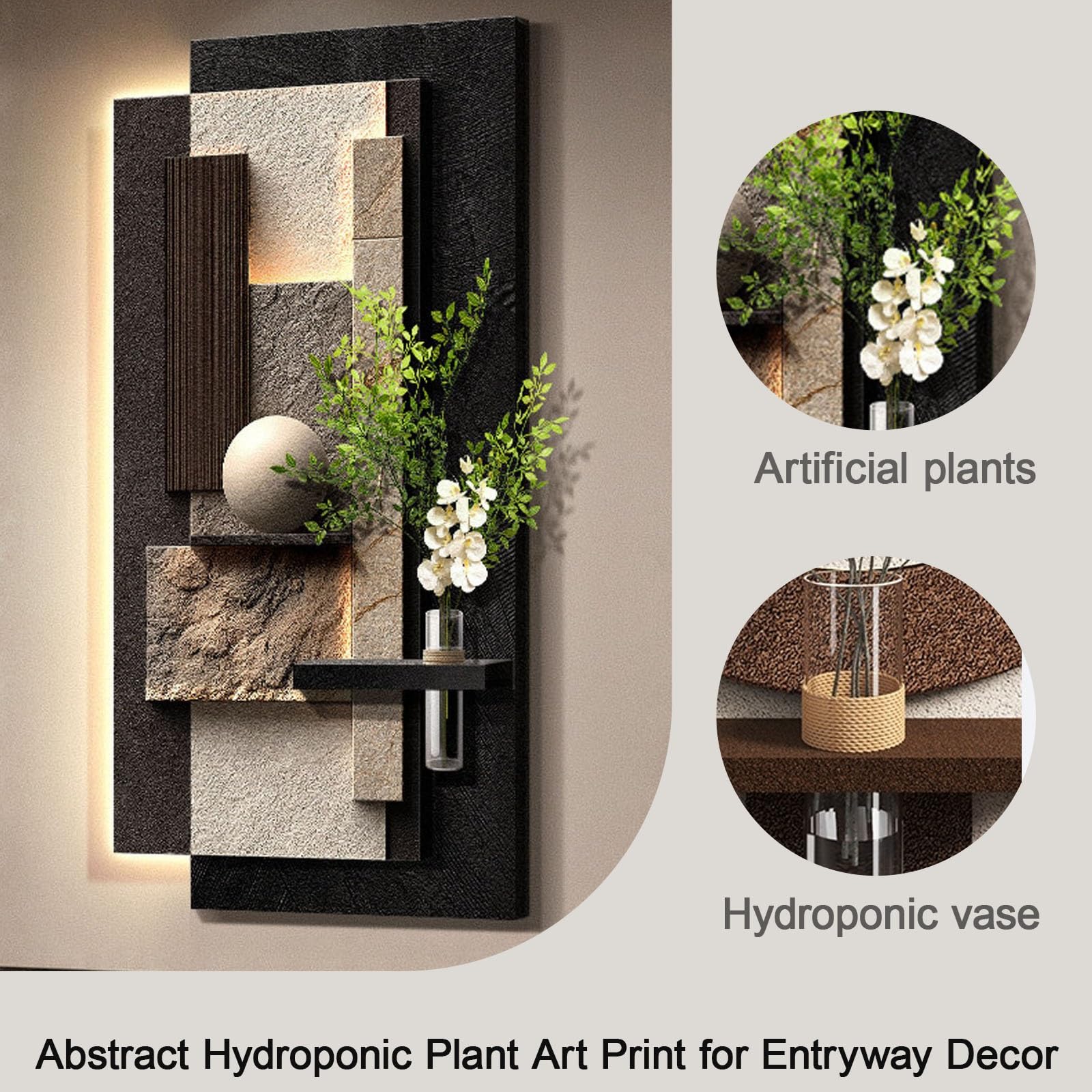 MDEUFYWEGB Decorazione da parete 3D a LED, moderno murale effetto arenaria, opera d'arte luminosa da appendere, complemento d'arredo per soggiorno e ingresso.(D,80 * 40cm/31.5 * 15.7in)