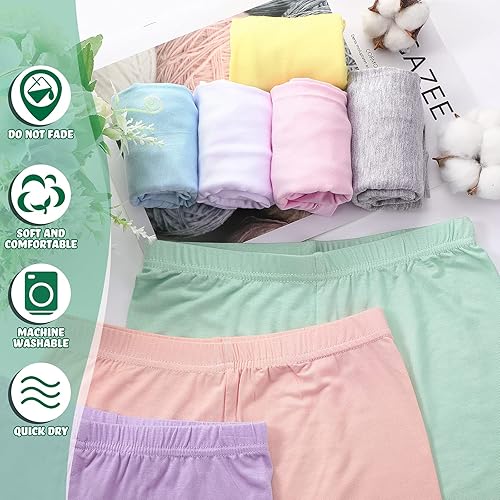 Miniatura 3 de Boyiee Paquete de 8 pantalones cortos de baile para niñas, pantalones cortos de ciclismo para danza, gimnasia, yoga, seguridad activa debajo del