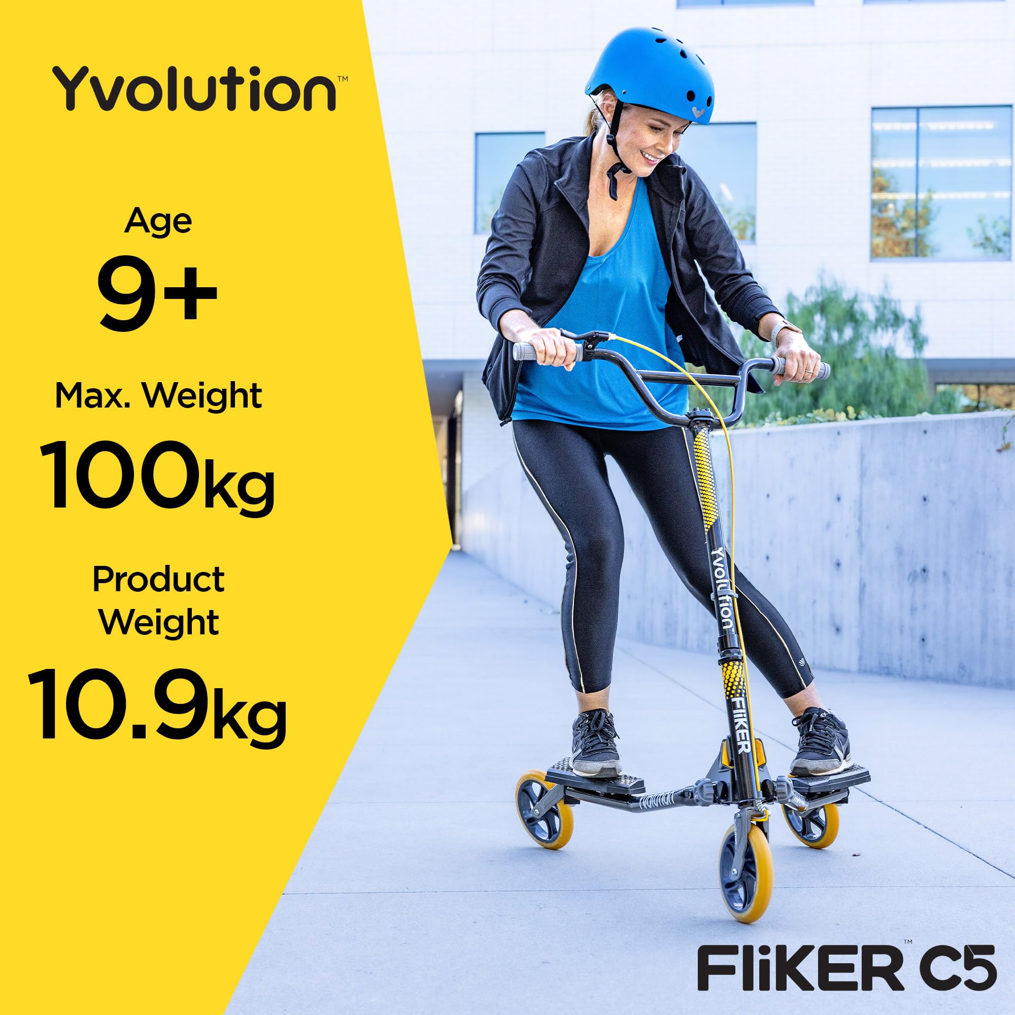 Amazon.com: Yvolution Fliker Drift Scooter, 3-Wheels Wiggle