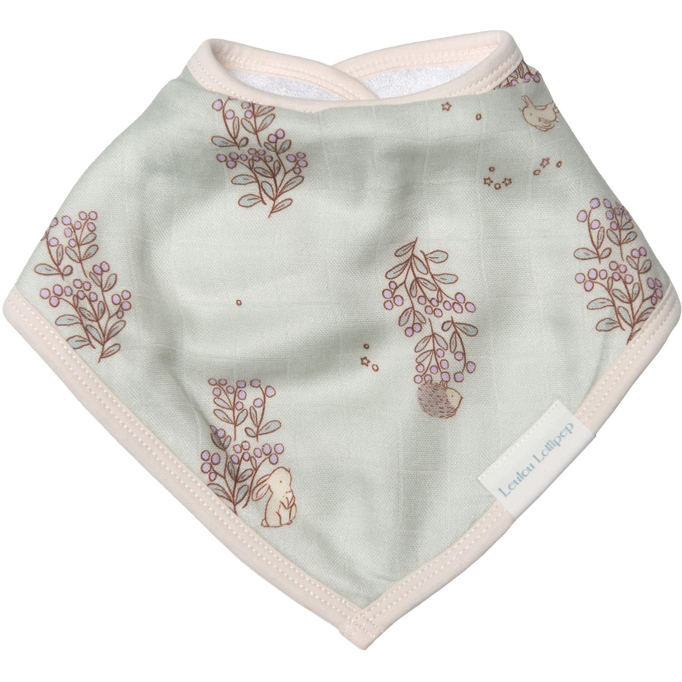 Loulou Lollipop Muslin Bandana Bib Drool Bib Set for Baby Girl and Boy Adjustable 3 to 36 Months, 2 Pack - Hedgehog Forest - Image 3