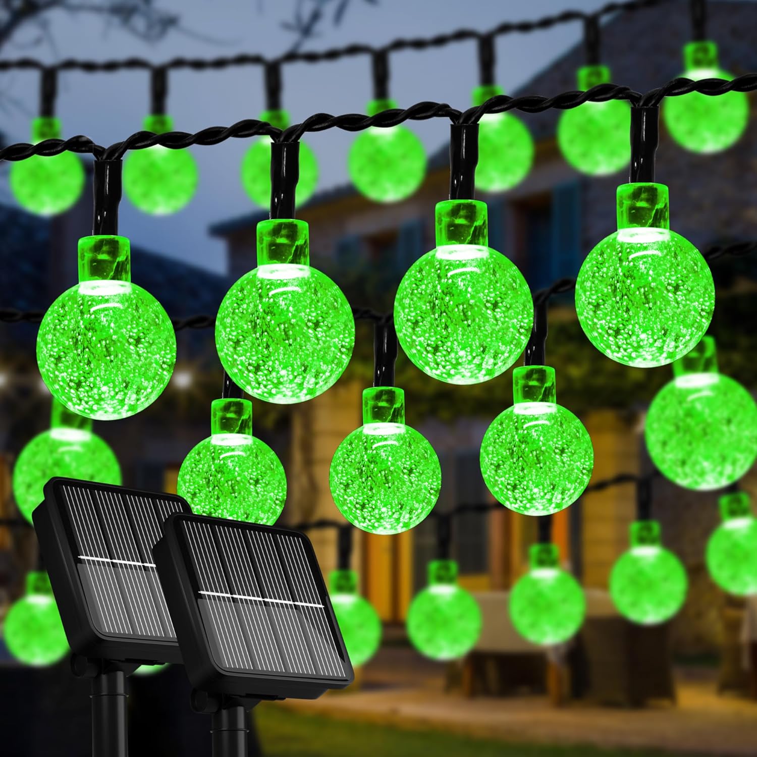 Flechllary 2Pack 100 LED 46FT Solar String Lights Outdoor