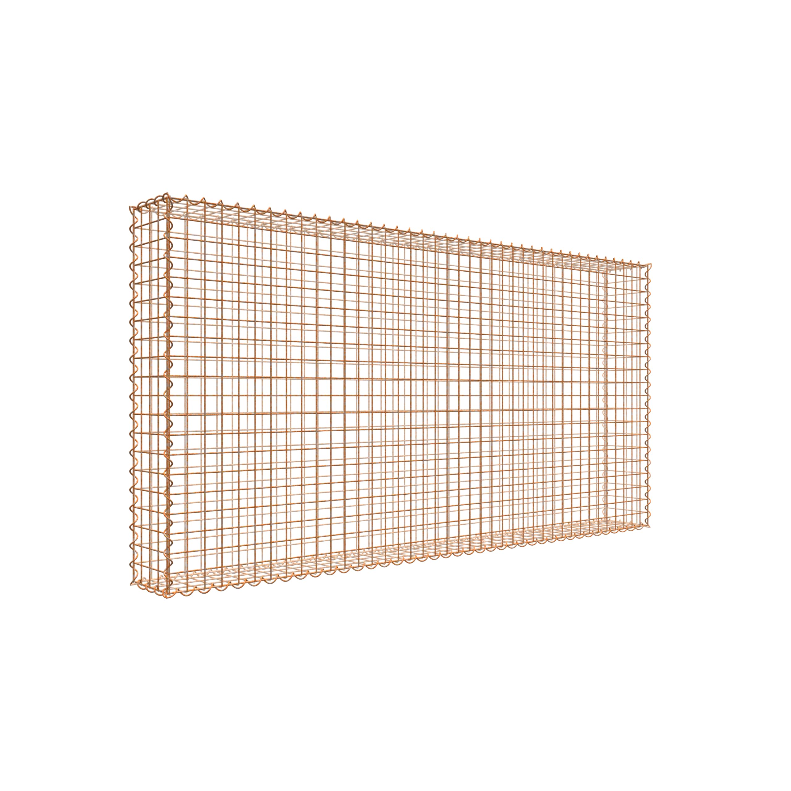 Rostige Gabione 200 cm x 100 cm x 20 cm (L x H x T), Maschenweite 5 cm x 5 cm, Spirale