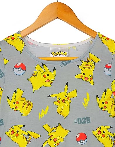 Miniatura 2 de Pokemon Pikachu Girl's Short Sleeved Skater Dress, Multicoloured