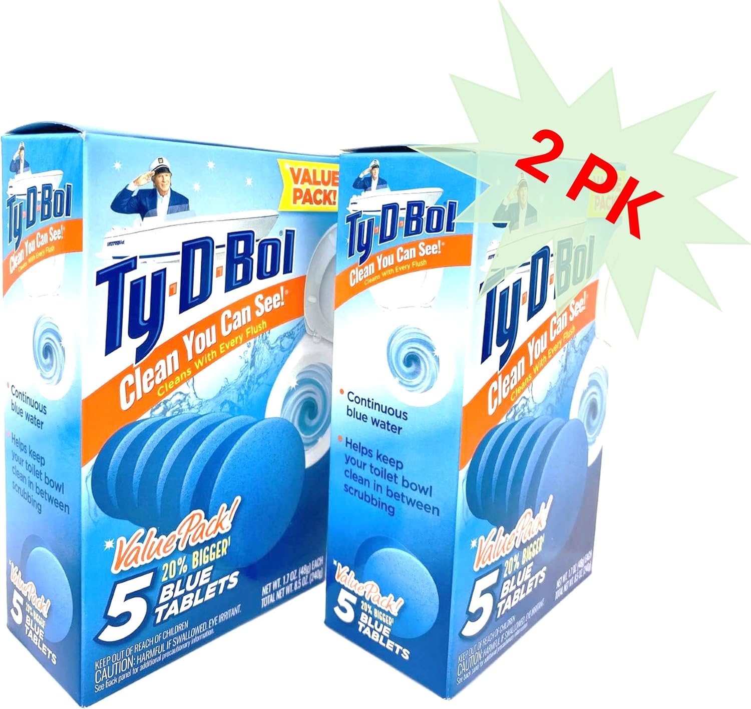 Ty D BOL Toilet Cleaning Tablets with Continuous Blue Spruce Scent keeps Toilets Smelling fresh