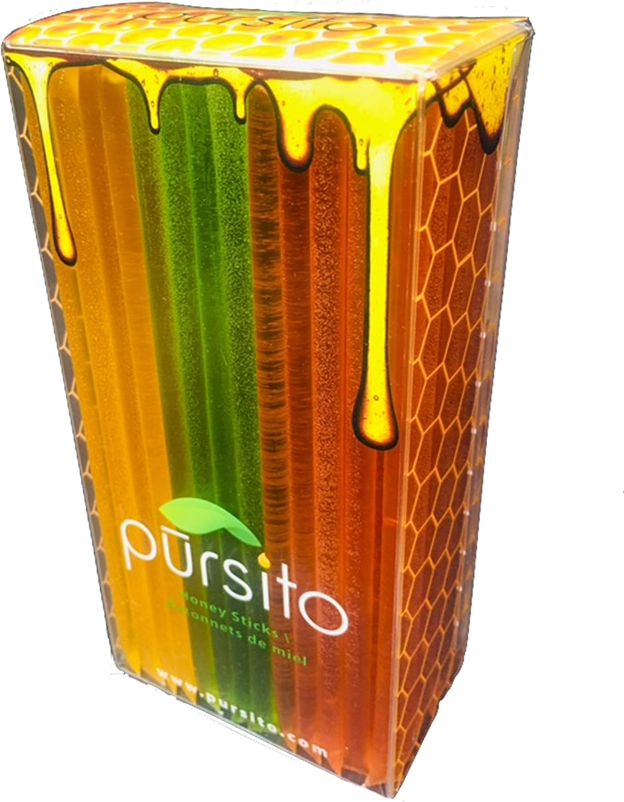 Citrus Sunshine Honey Sticks Gift Box Variety Pack 100 Count Gift Box (Approx. 33 ea flavor): Lemon, Key Lime & Orange Pursito Brand Honeystix