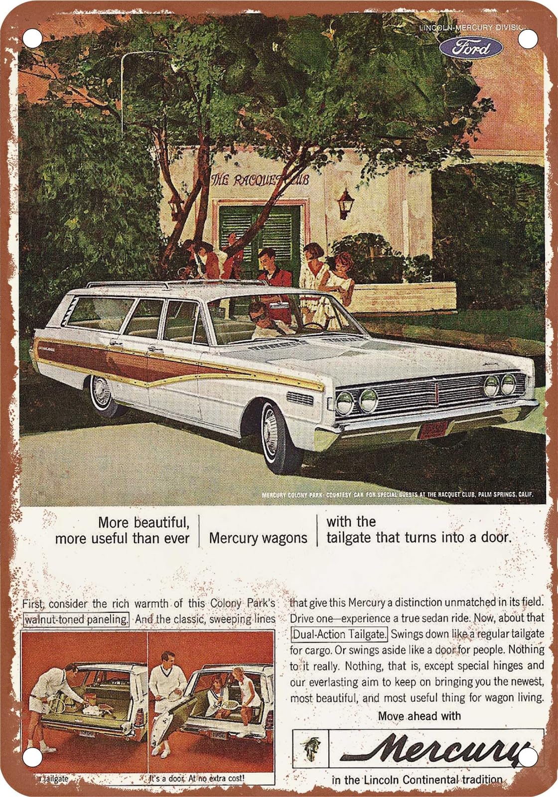 Miaomansenstore Metal Sign - 1966 Mercury Vintage Ad 05 - Old Retro Rusty Look Home Decor