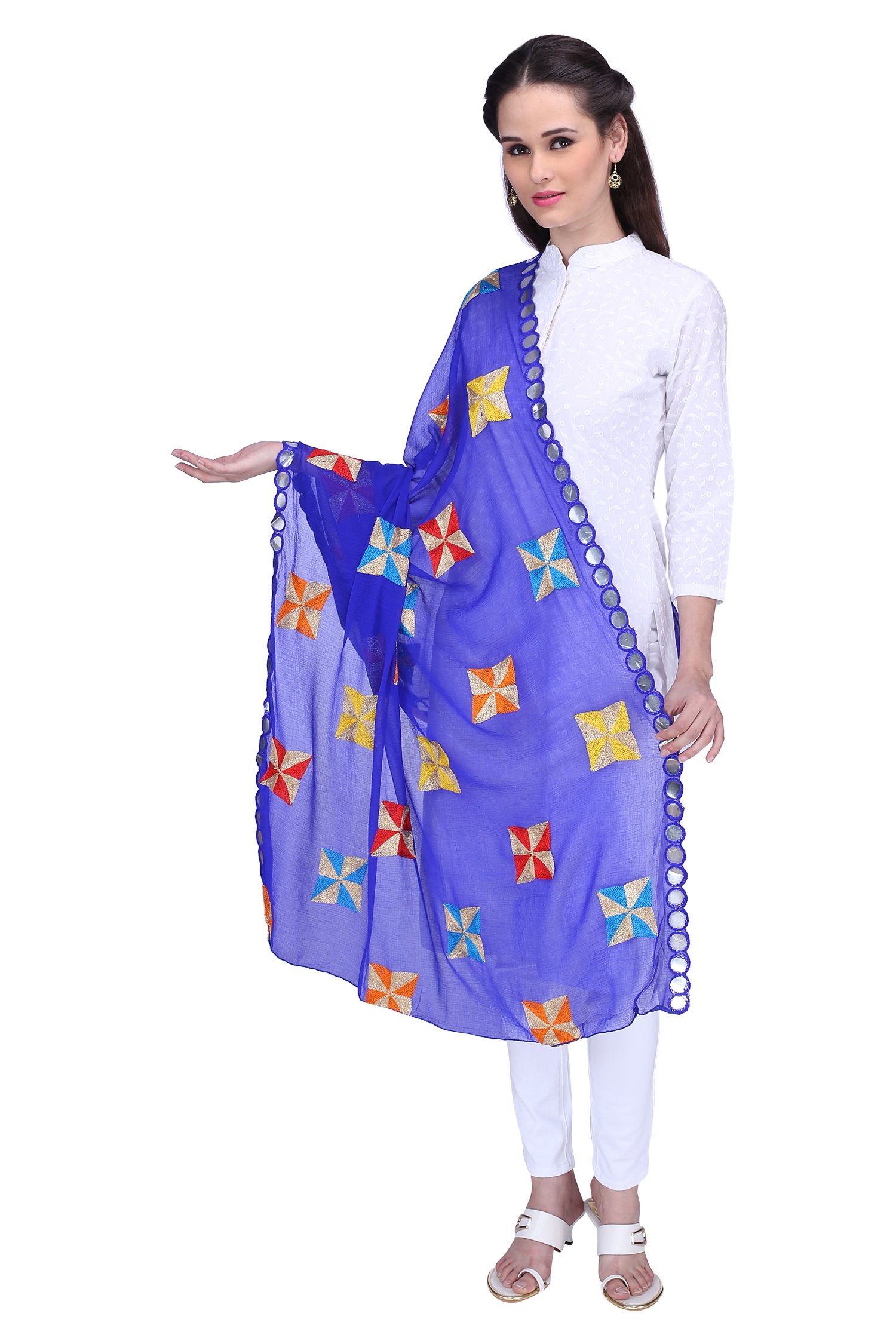 LIONIZE Foilwork Chiffon Embroidered Women's Dupatta