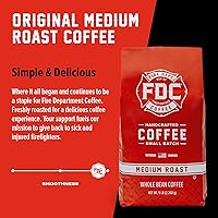 Vista 106 de Fire Department Coffee - Café de vainilla bourbon - Devuelve a los bomberos - Grano entero con infusión de vainilla y bourbon - Sin alcohol