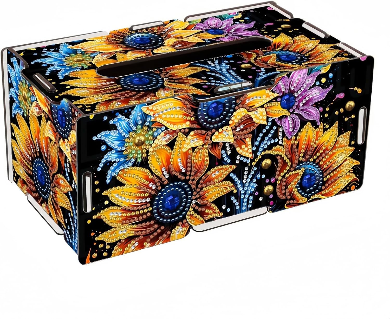 ARTopet Tissue Box DIY Diamond Art Painting Rectangular Wooden Assembly Paper Disposable Towel Holder Handtowel Box Storage Rack Multi Purpose Organizing for Bathroom Home Office-Sunflower