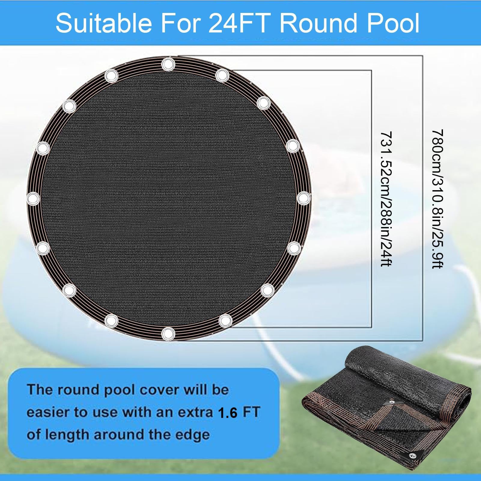 Filet de Piscine – Matériau Respirant, Protection Piscine | Taille Ronde