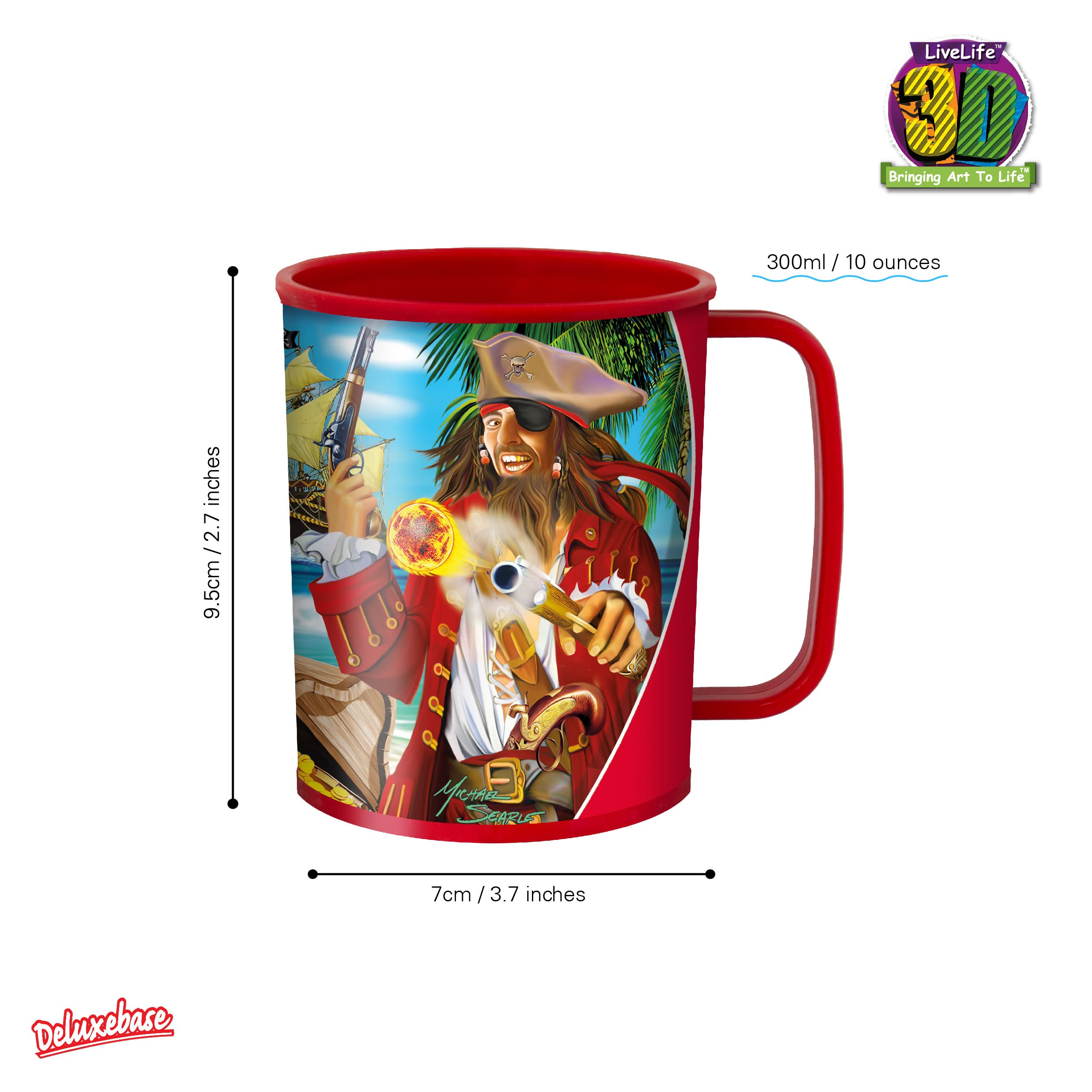 3D LiveLife Drinking Cup, Pirate Island from Deluxebase. 300ml Plastic Mug with Fantasy Theme, Reusable Coffee Cup - Image 4