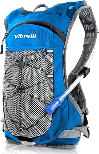 Vibrelli Hydration Backpack & 2L Hydration Bladder - High Flow Bite Valve - Hydration Pack for Cycling, Running, Hiking