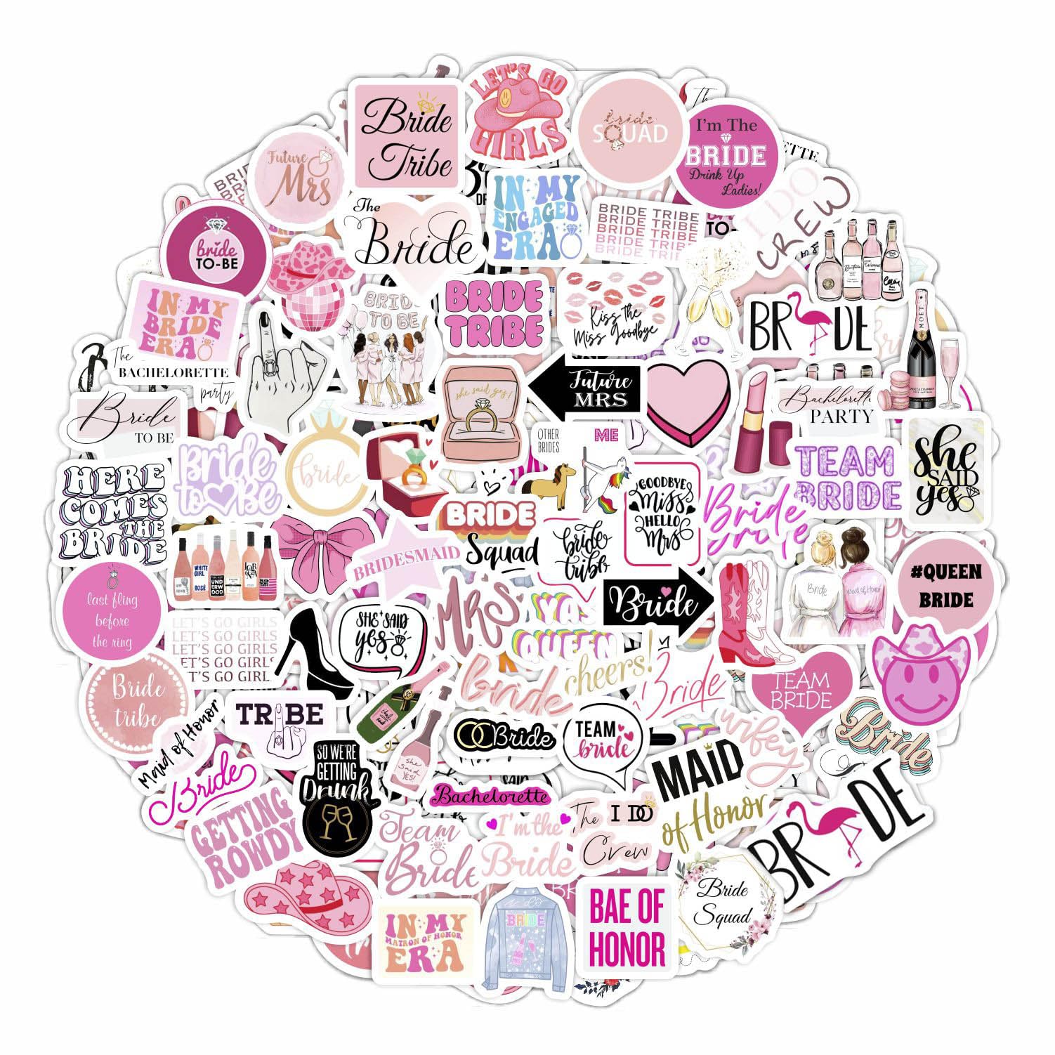 100Pcs Bachelorette Stickers, Bachelorette Party Stickers for Scrapbook, Laptop, Gifts for Women &amp; Men