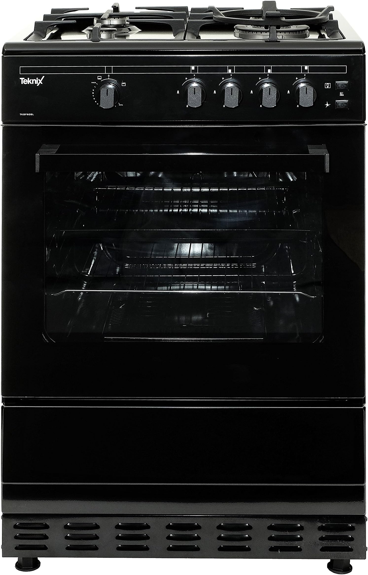 Teknix TKGF60BL 60cm Single Cavity Gas cooker in Black