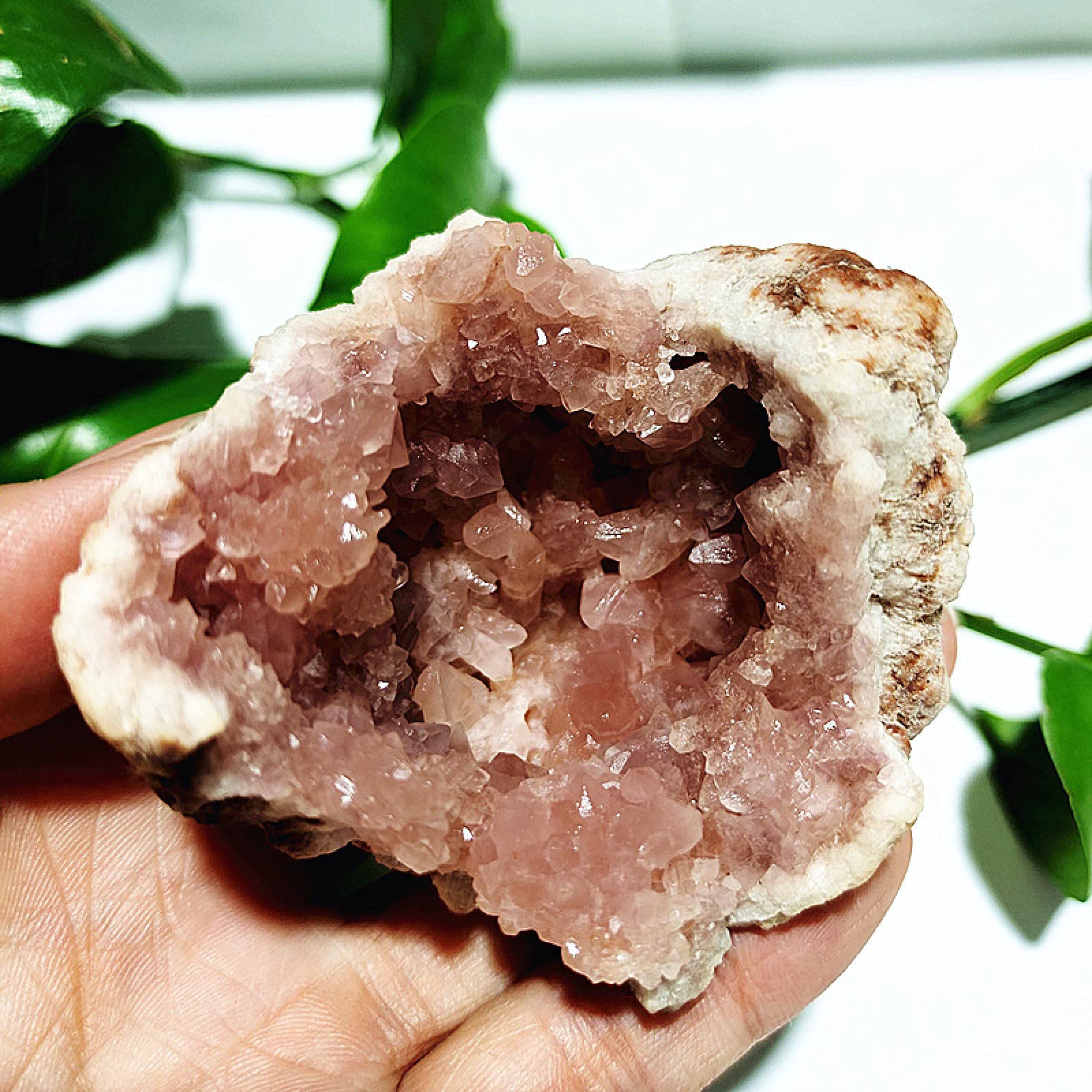 Piedra de amatista rosa natural Cuarzo Cristal crudo Geoda Decoración de la habitación Amatista Cristales espirituales reales, AA32 92g52-66mm decoración de la habitación ( Color : Aa29 113g63-70mm )