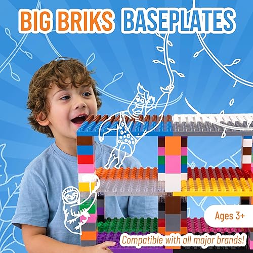 Miniatura 2 de Strictly Briks Bloque de construcción de juguete, placas base apilables Big Briks para torres, estantes y más, 100% compatible con todas las
