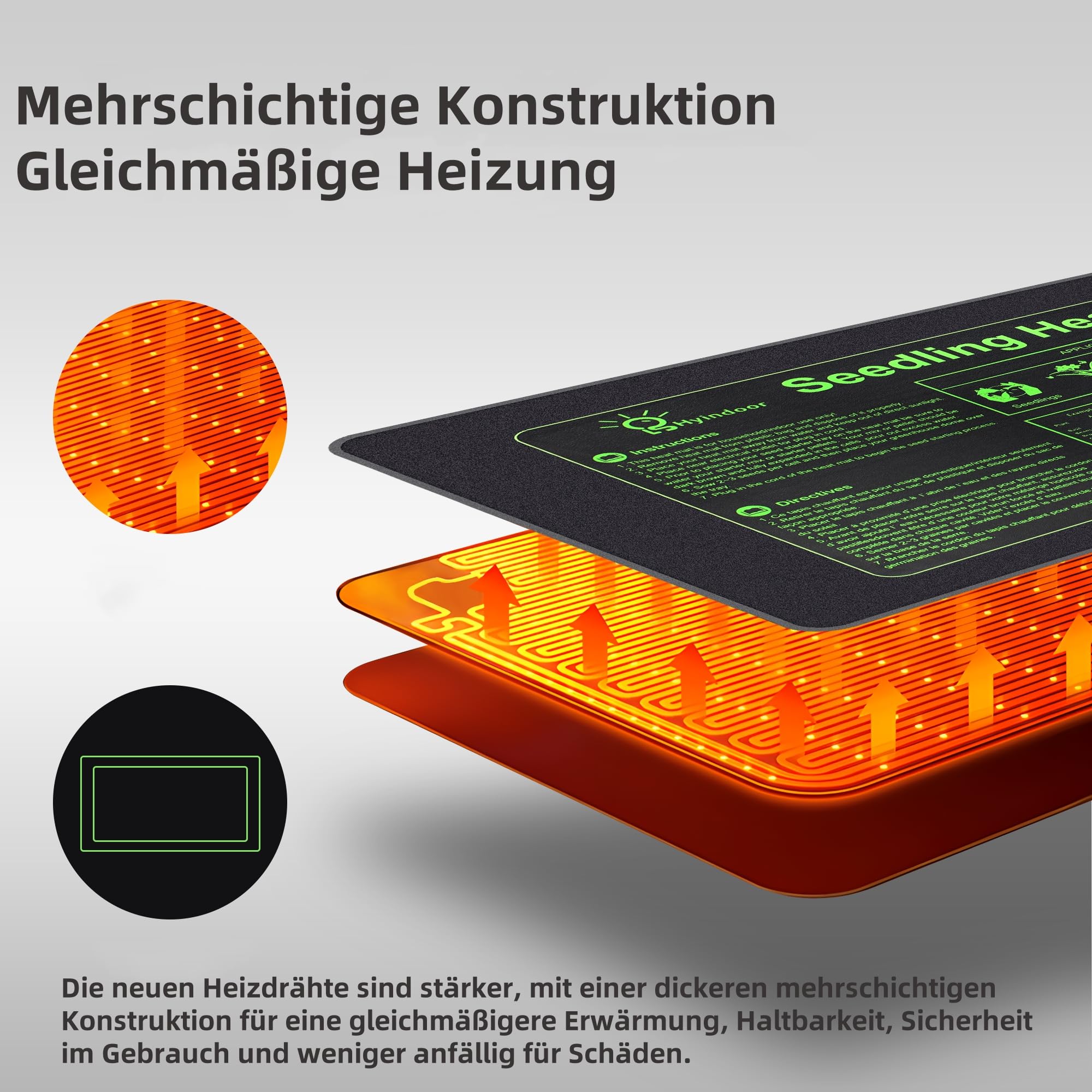 Verwarmingsmat voor planten, 50 W, met thermostaat