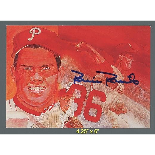 Robin Roberts Signed Postcard Auto with PSA/DNA certification - MLB Cut Signatures