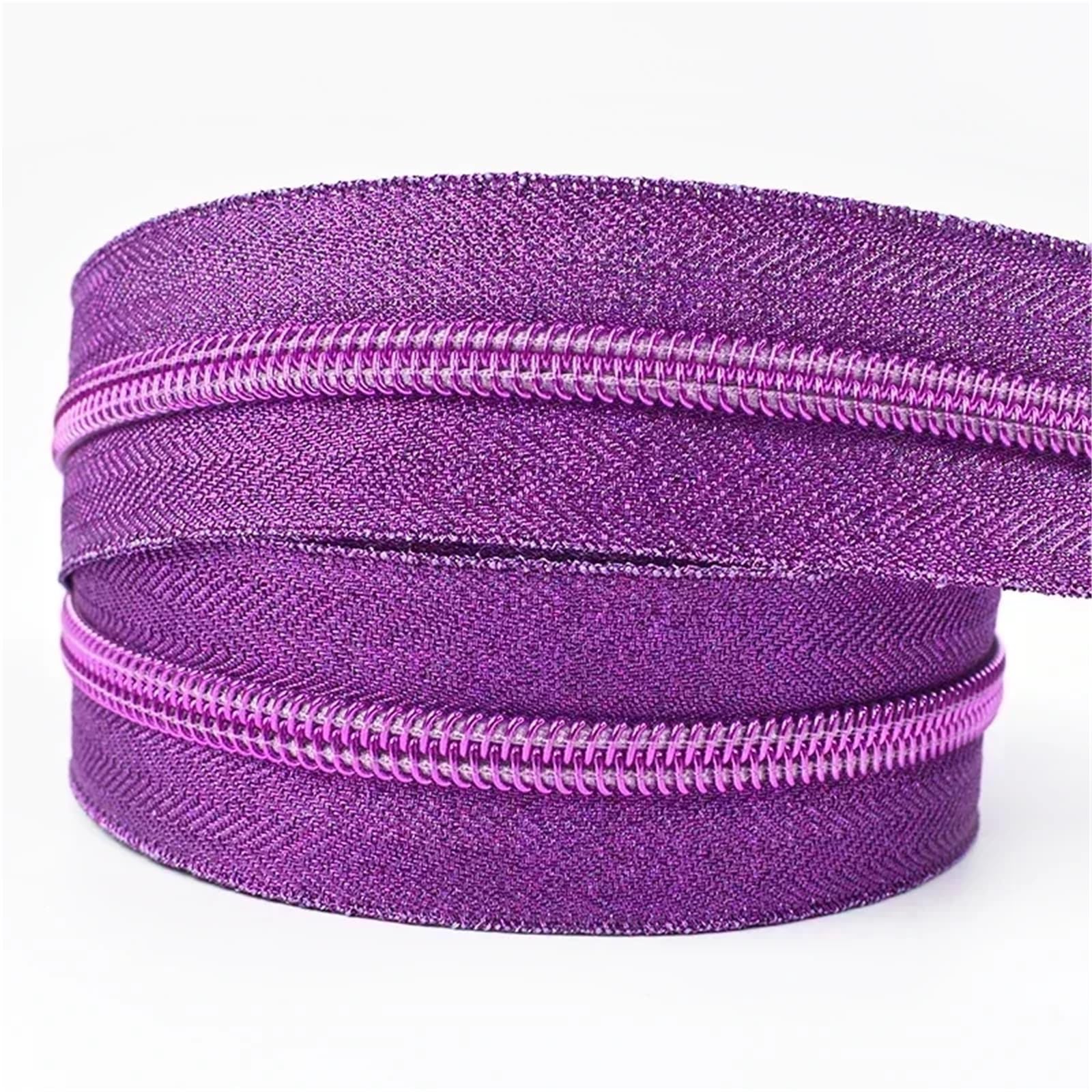 Two Way Separating Zipper, 1m No5 Multicolor Nylon Coil Two Way Zipper Tape Slider for Bag Clothing Repair Sewing(D)