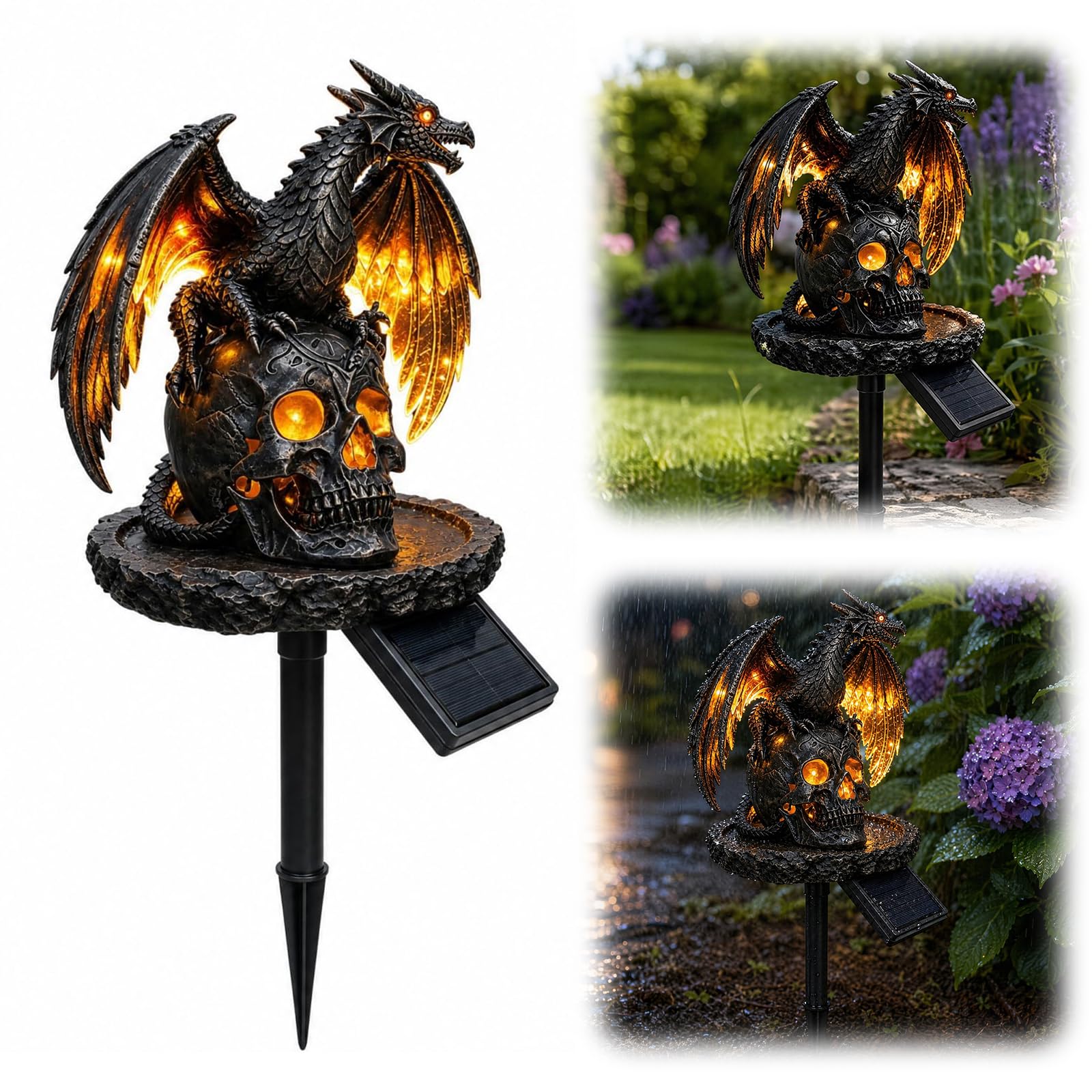 Dragon Legacy Golden Ember Edition Solar Garden Light