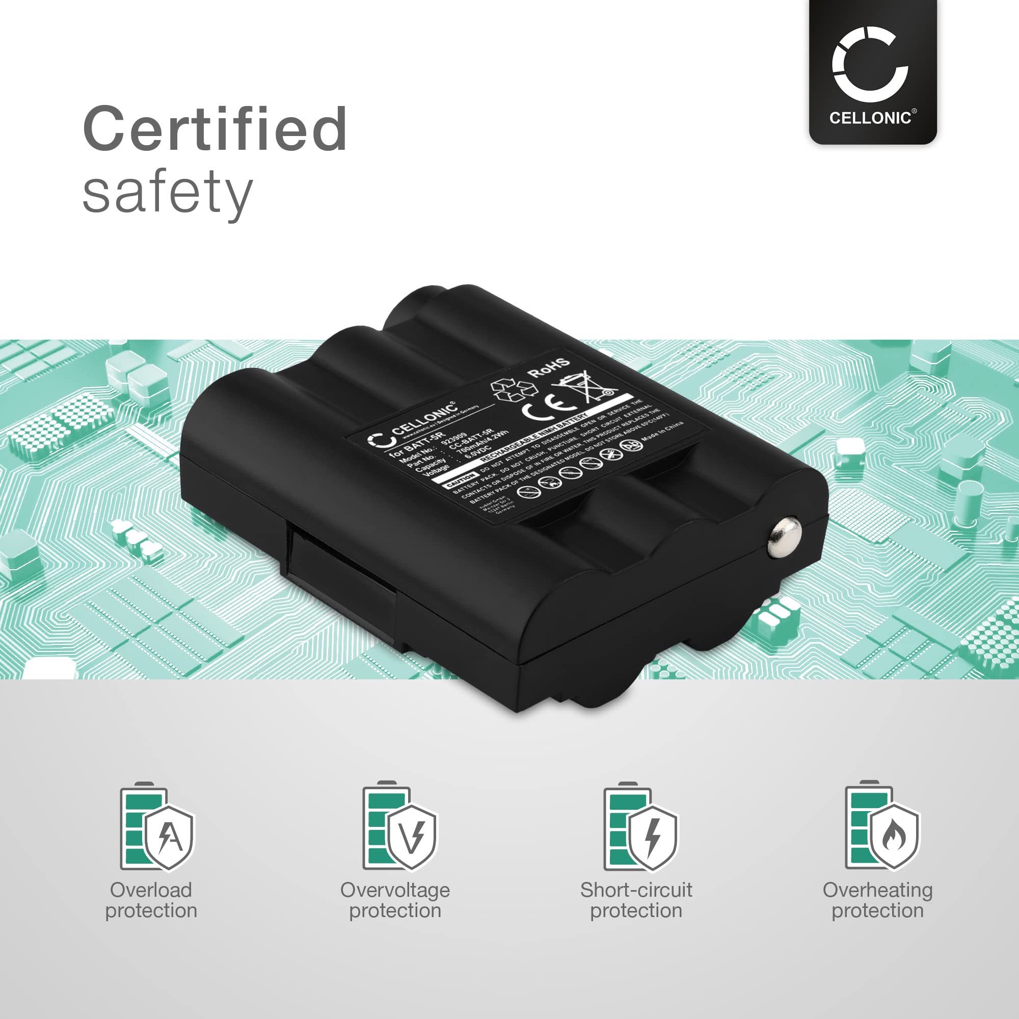 Batteria Ricaricabile Midland PB-ATL/G7 - 800mAh, Per Walkie Talkie G7, G9, Pacific, Sostituzione Rapida - Foto 7