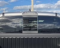 Vista 3 de Xinghe - Calcomanías de la bandera de EE.UU. para ventana central trasera de camioneta, negra mate Jesús negro mate