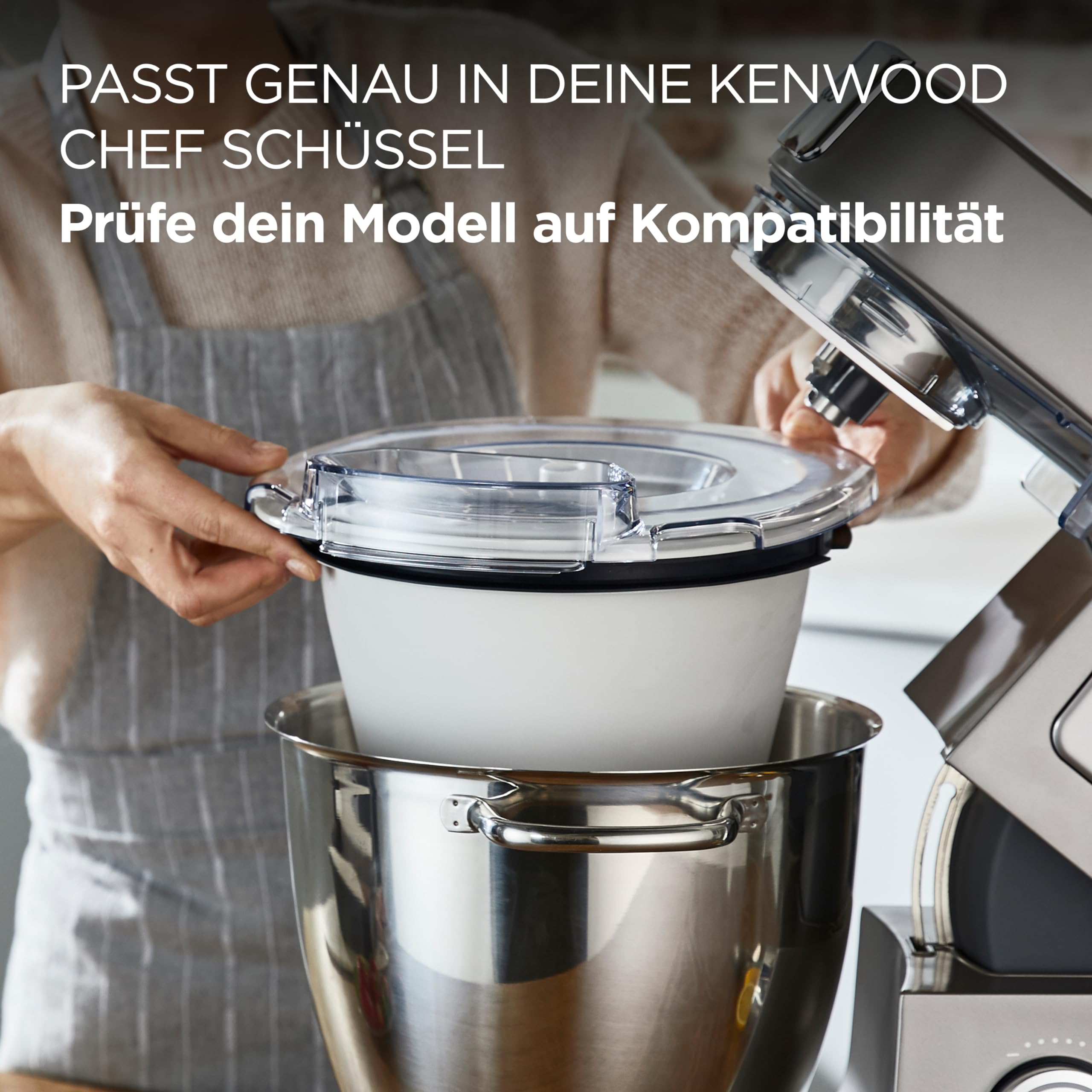 Kenwood Eisbereiter Aufsatz KAX71.000WH - Zubehör für Kenwood Küchenmaschinen, einfach zu Bedienen, spülmaschinenfest, kompatibel mit allen Modellen der Chef und Chef XL Serien, Weiß