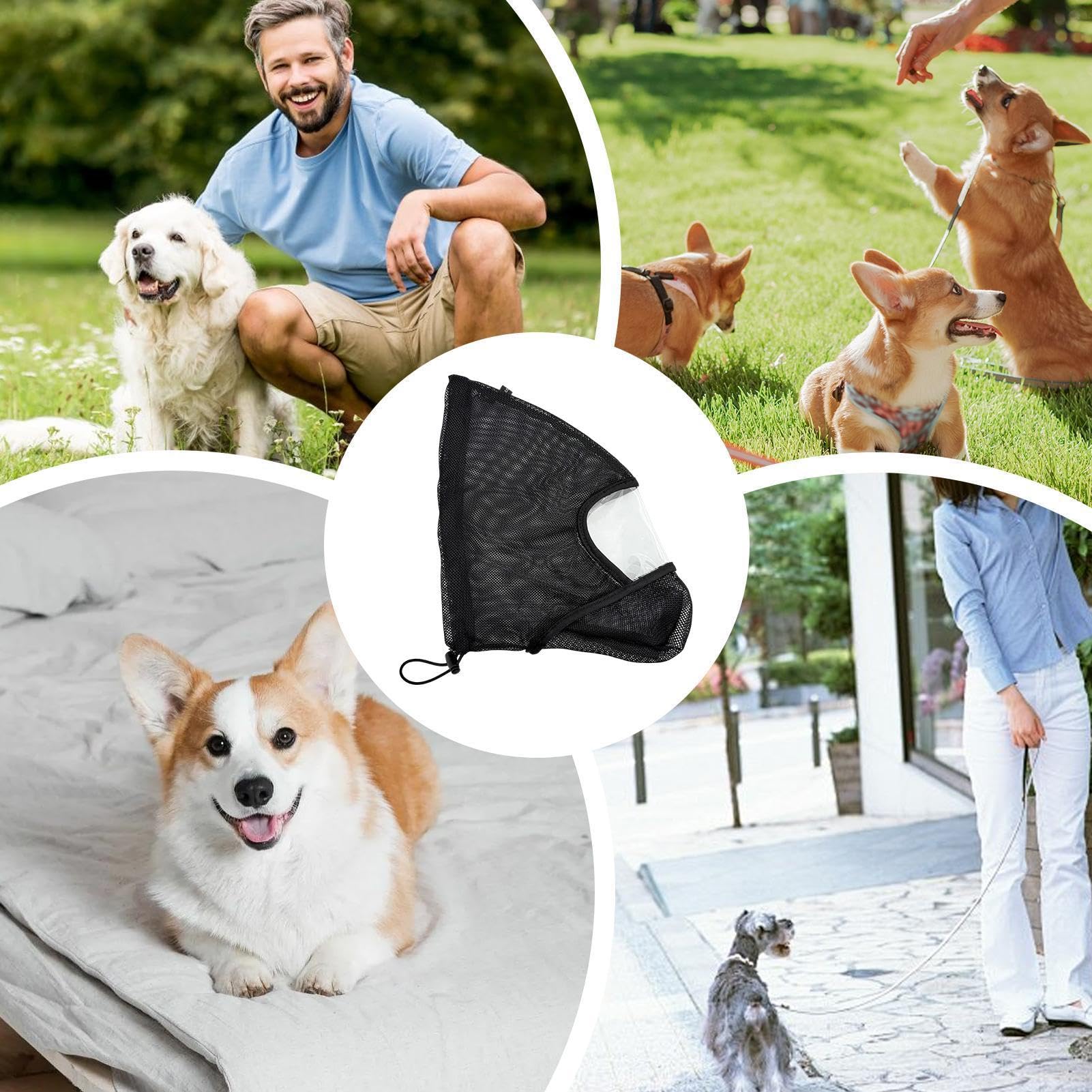 Maulkorb aus Mesh für Hunde Verstellbarer Maulkorb aus Mesh gegen Bellen | Beißschutz für Hunde für kleine, mittlere und große Hunde, geeignet für Zuhause, Reisen, Spaziergänge, Outdoor, Camping u