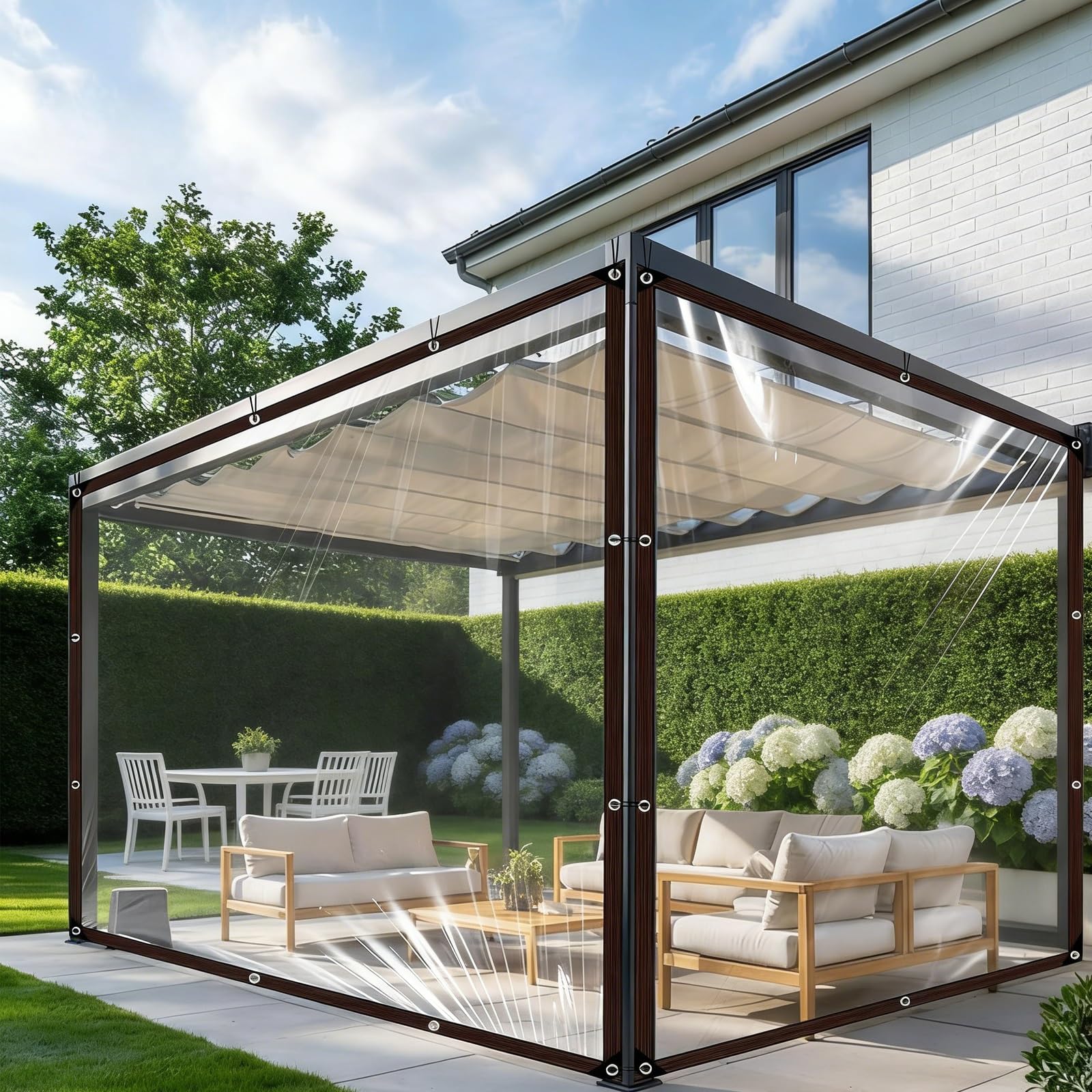 Lámina de invernadero transparente para jardín y camping familiar