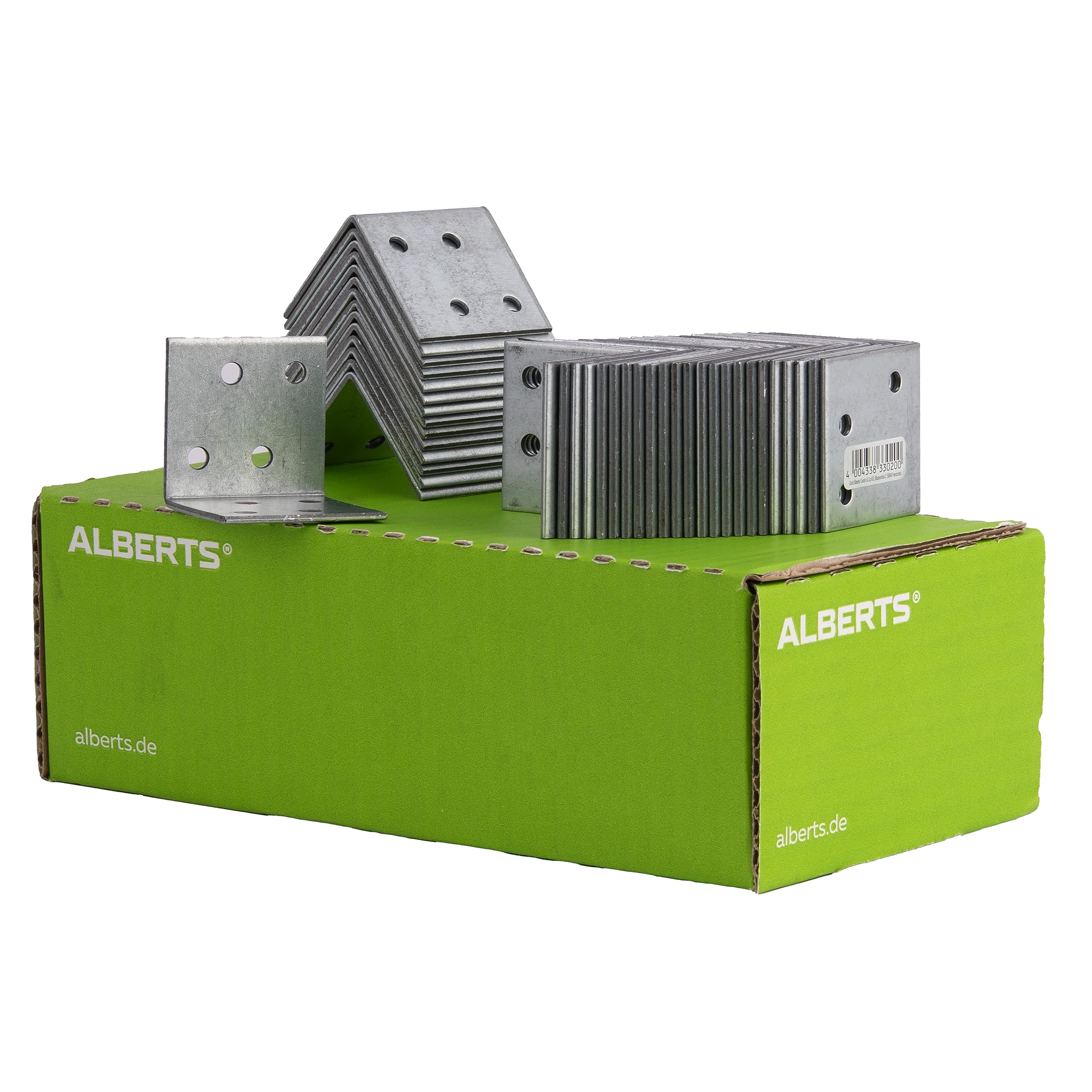 Alberts 846442 Angle Bracket | sendzimir galvanised | 40 x 40 x 40 mm | Set of 50