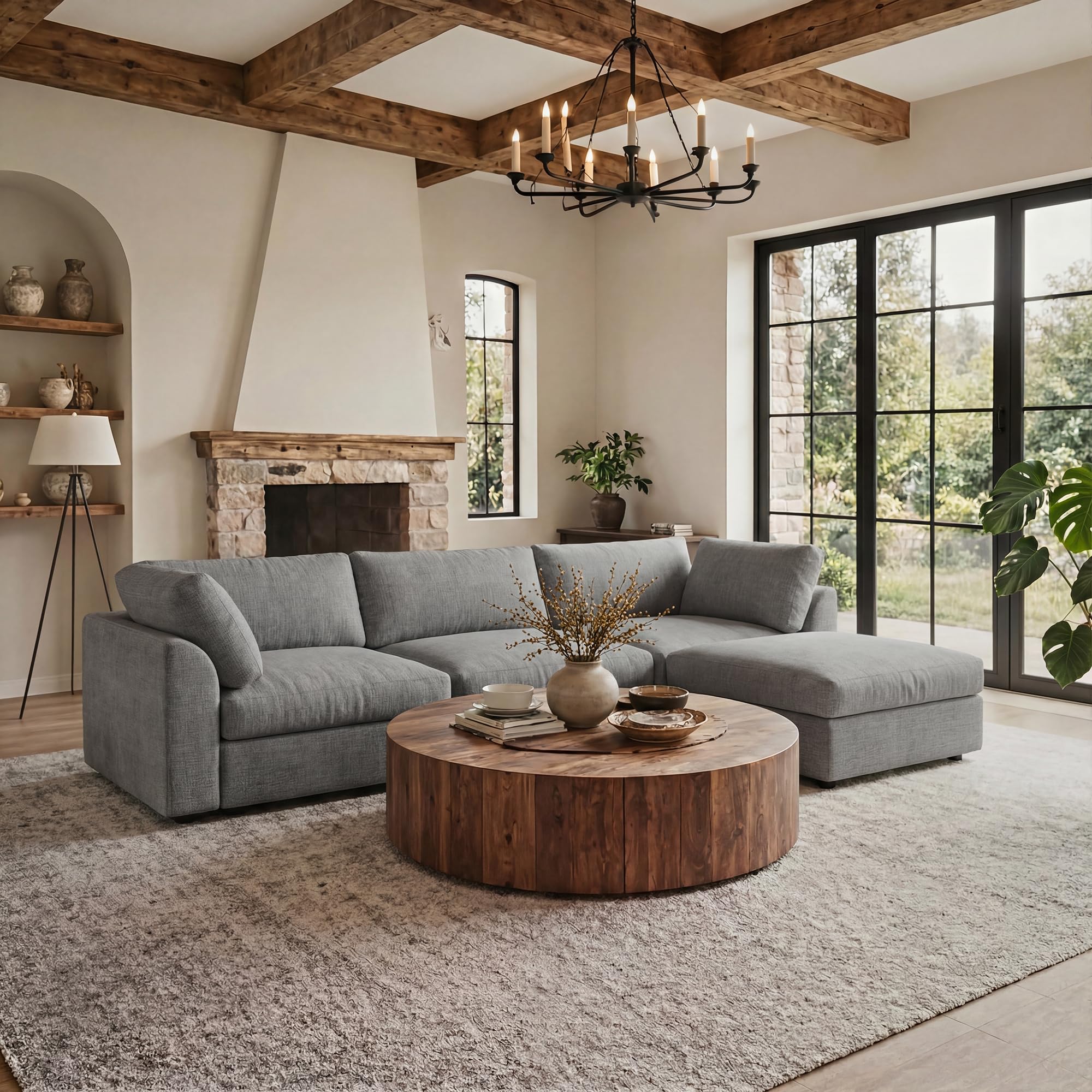 100 Cloud Sectional Couches for Living Room Convertible L-Shape Couch with Storage Ottoman 3 Seater Modular Sectional Sofa