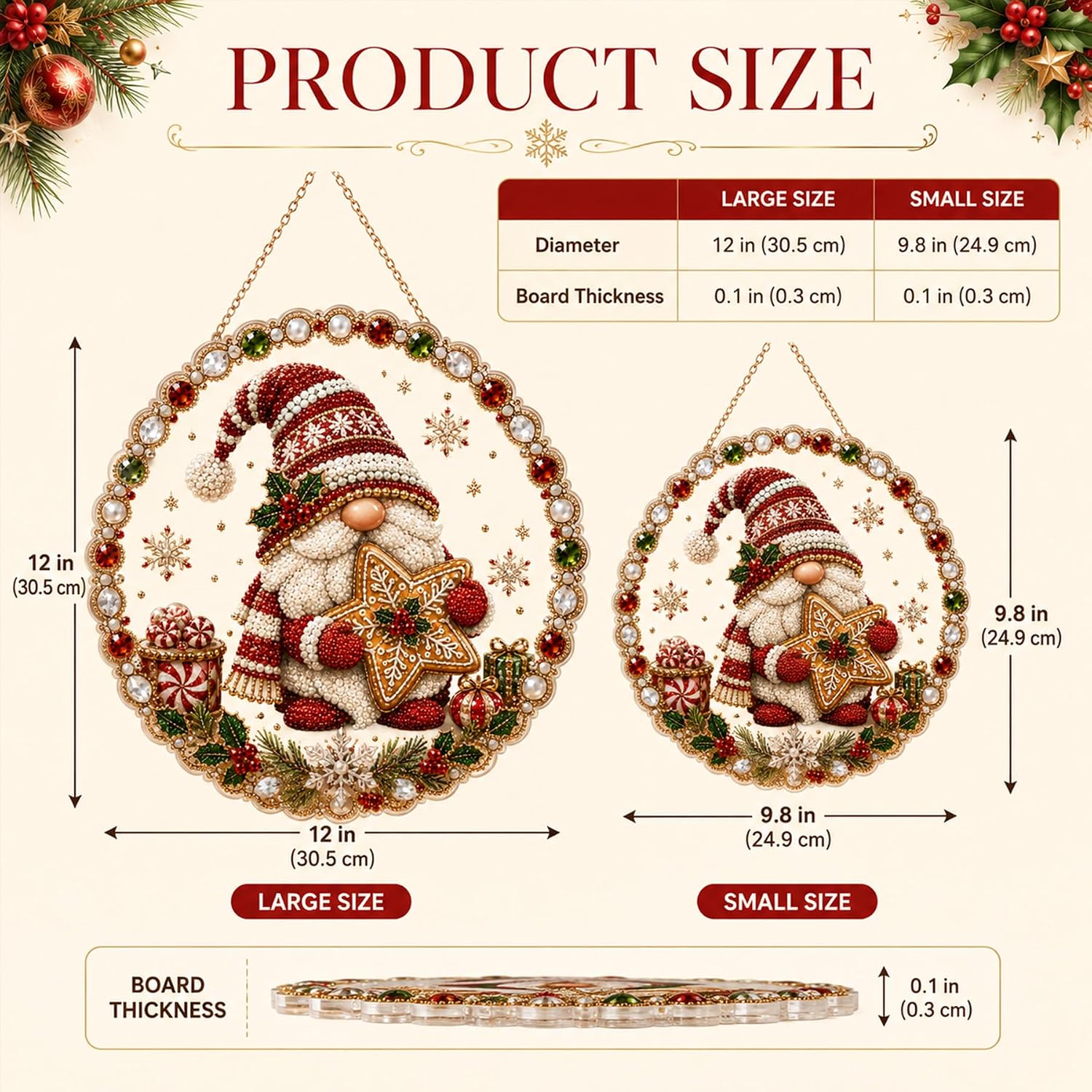 MOSADO Christmas Pearl Diamond Art Kit for Adults(G, 12in)